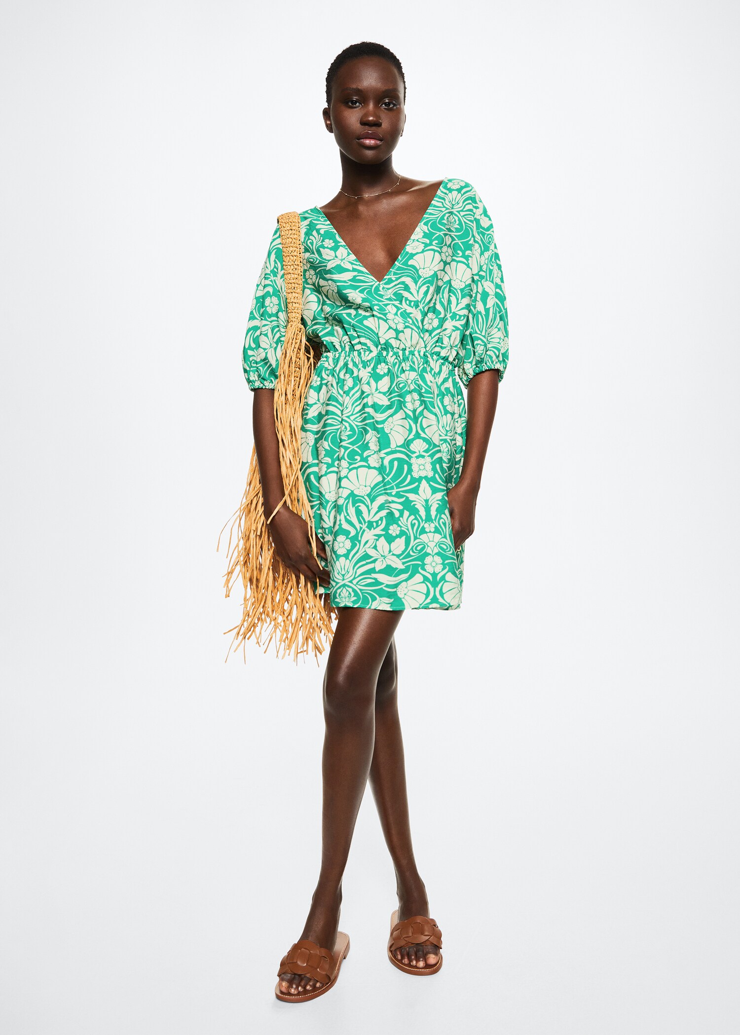 Flowy printed dress - General plane