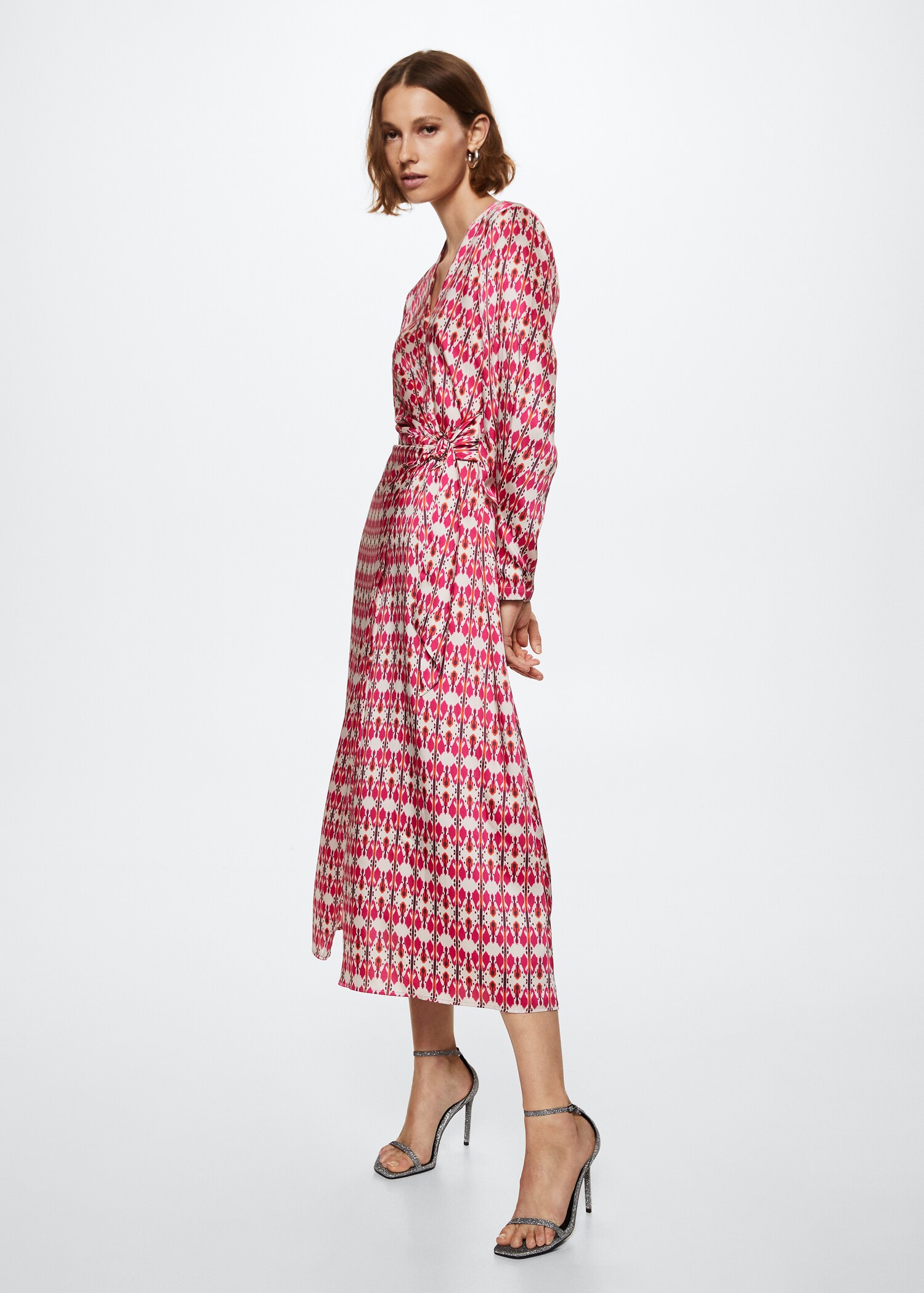 Vestido cruzado estampado - Plano general