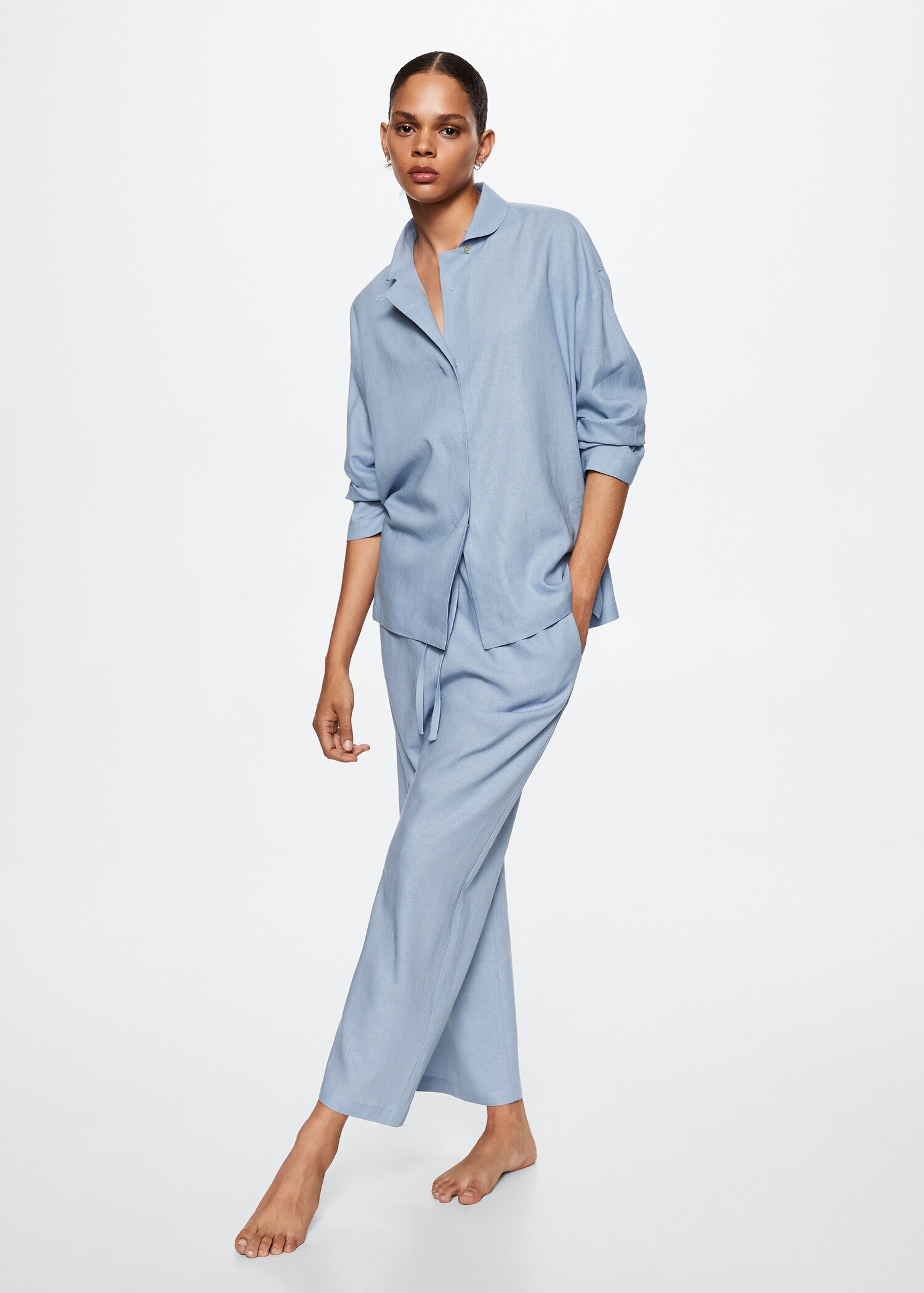 Linen pyjama trousers - General plane