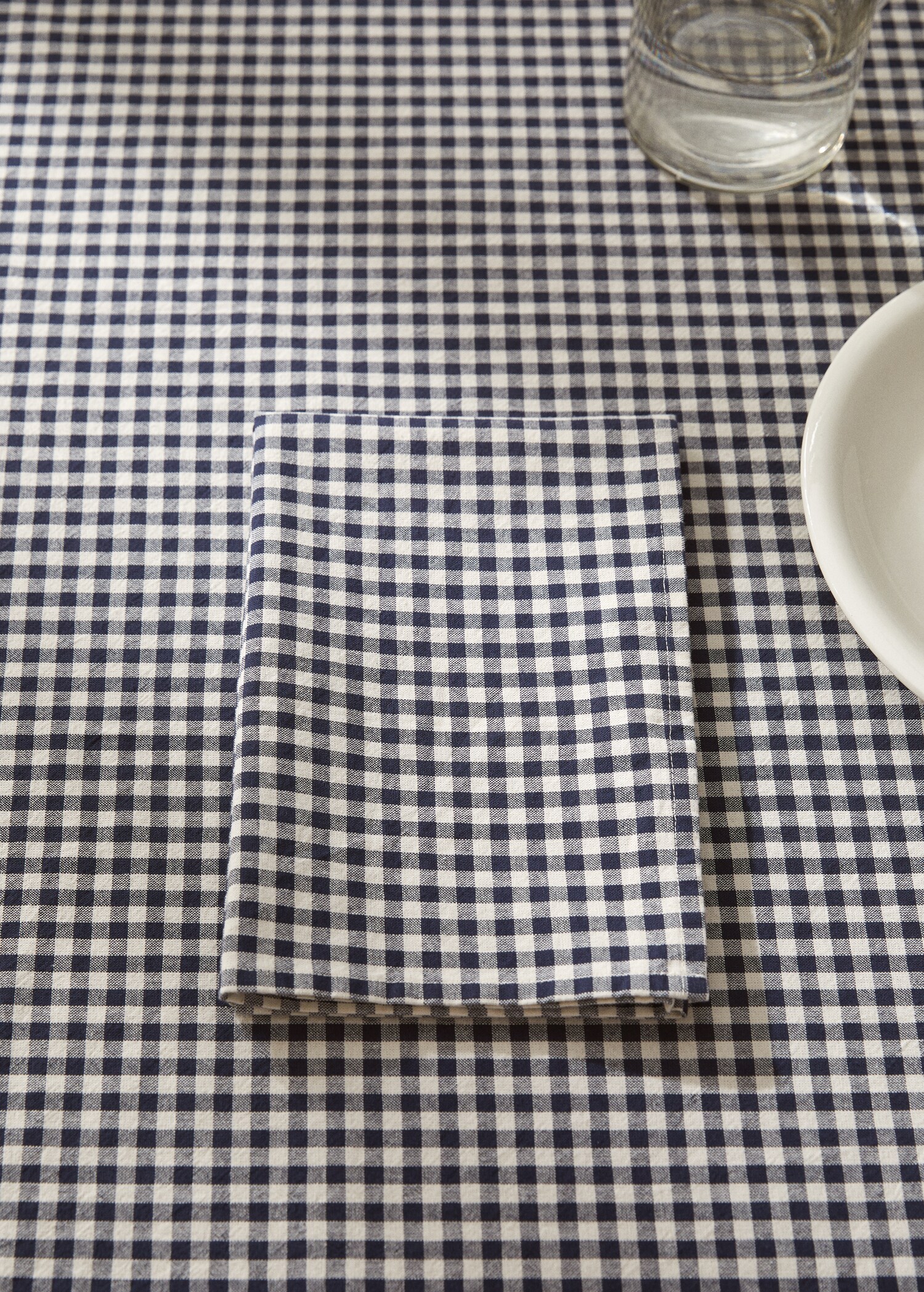 Cotton gingham check napkins (pack of 2) - General plane