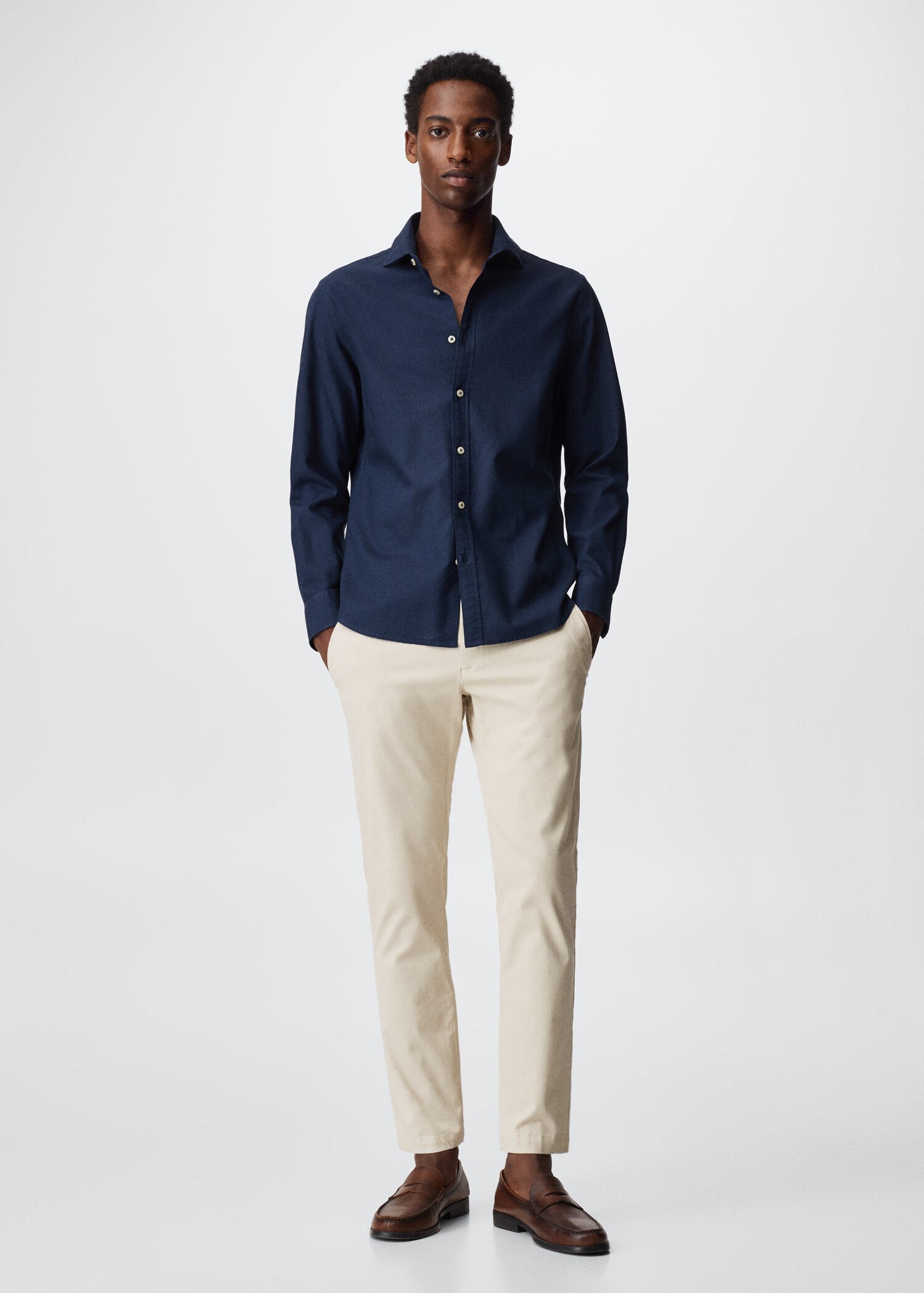 Chemise slim fit tissu oxford - Plan général