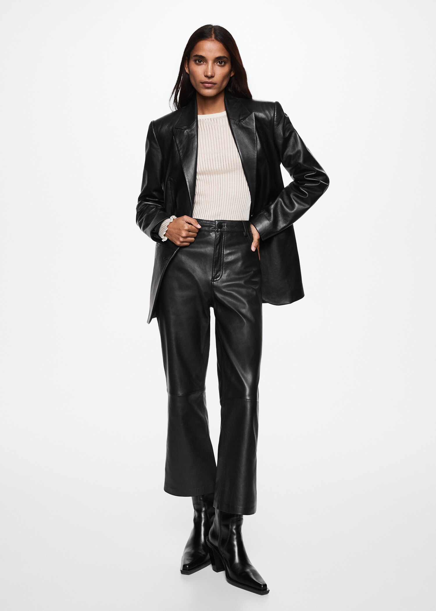 Blazer aus 100 % LWG-Leder - Allgemeine Ansicht
