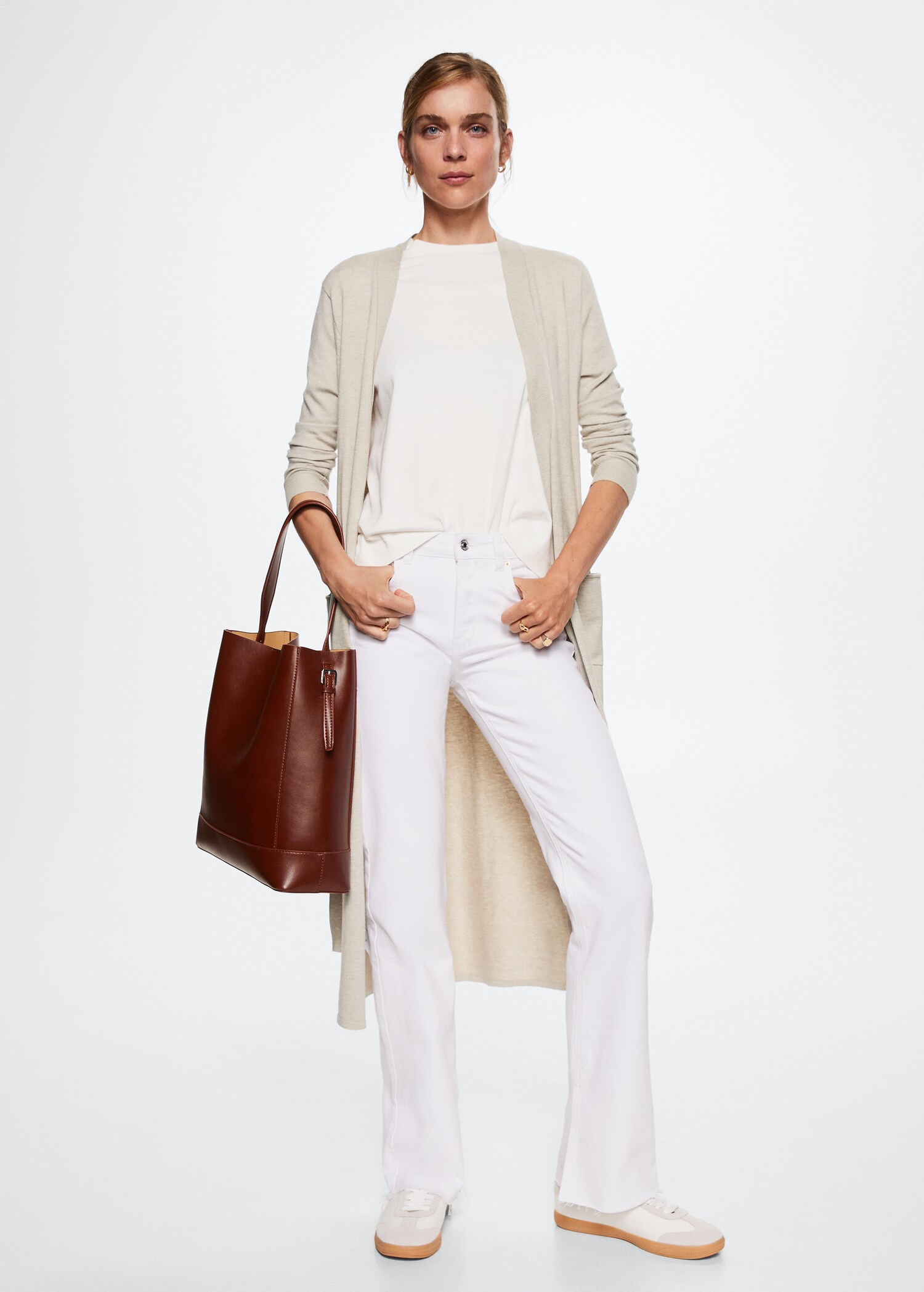 Bow long cardigan - General plane