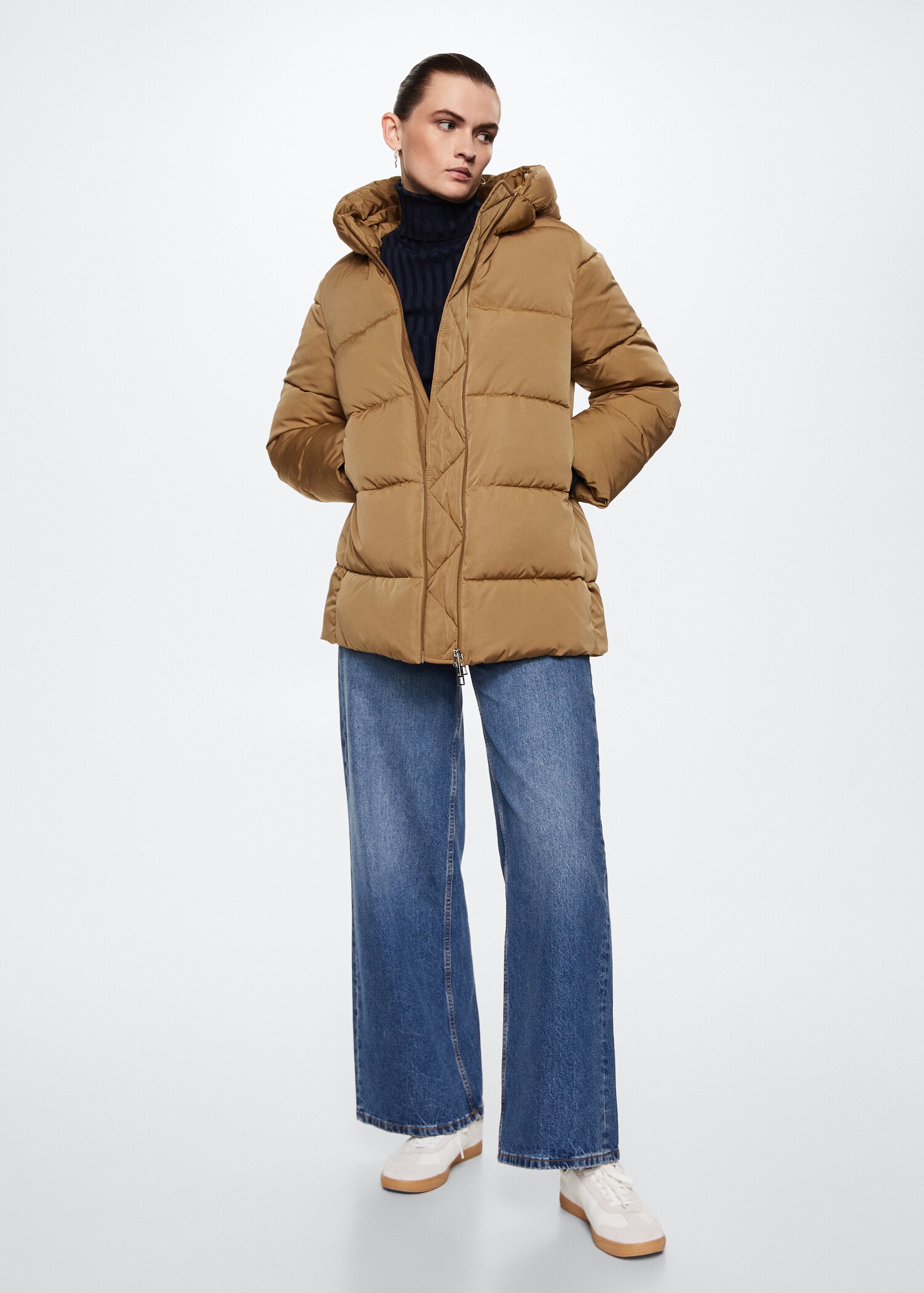 Hood quilted coat - General plane