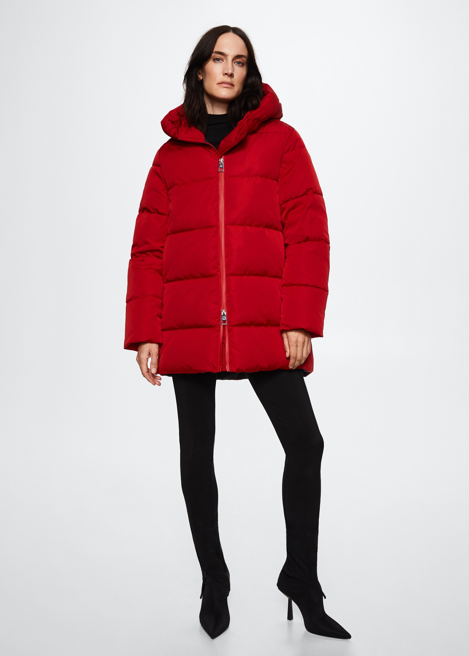 Hood quilted coat - General plane