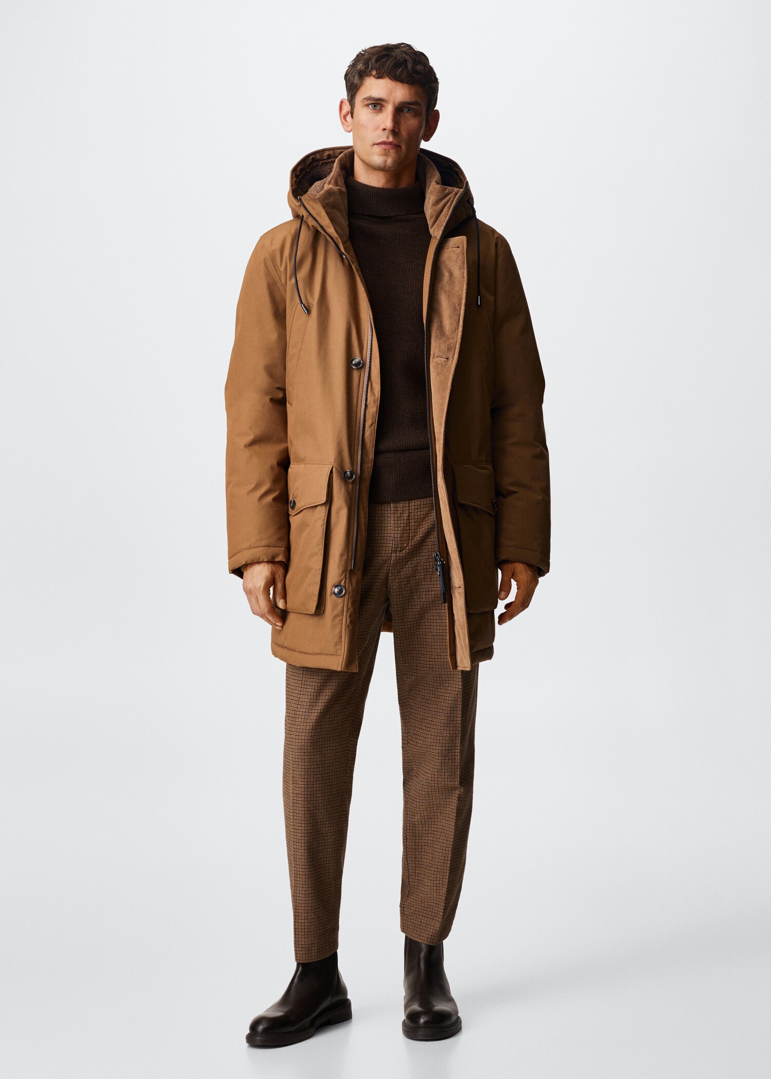 Water-repellent cotton parka - General plane