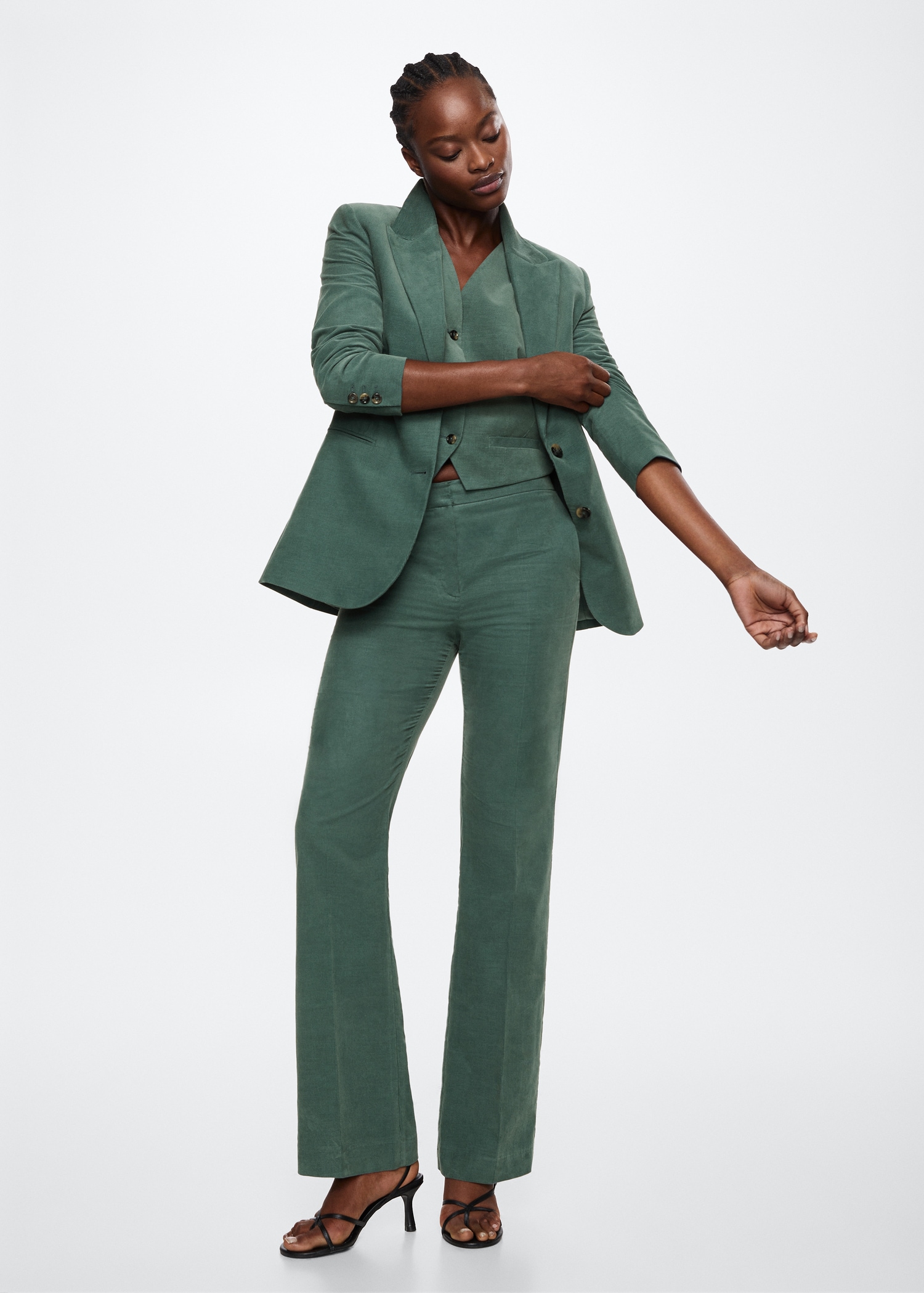 Gilet costume velours milleraies Femme MANGO Tunisie