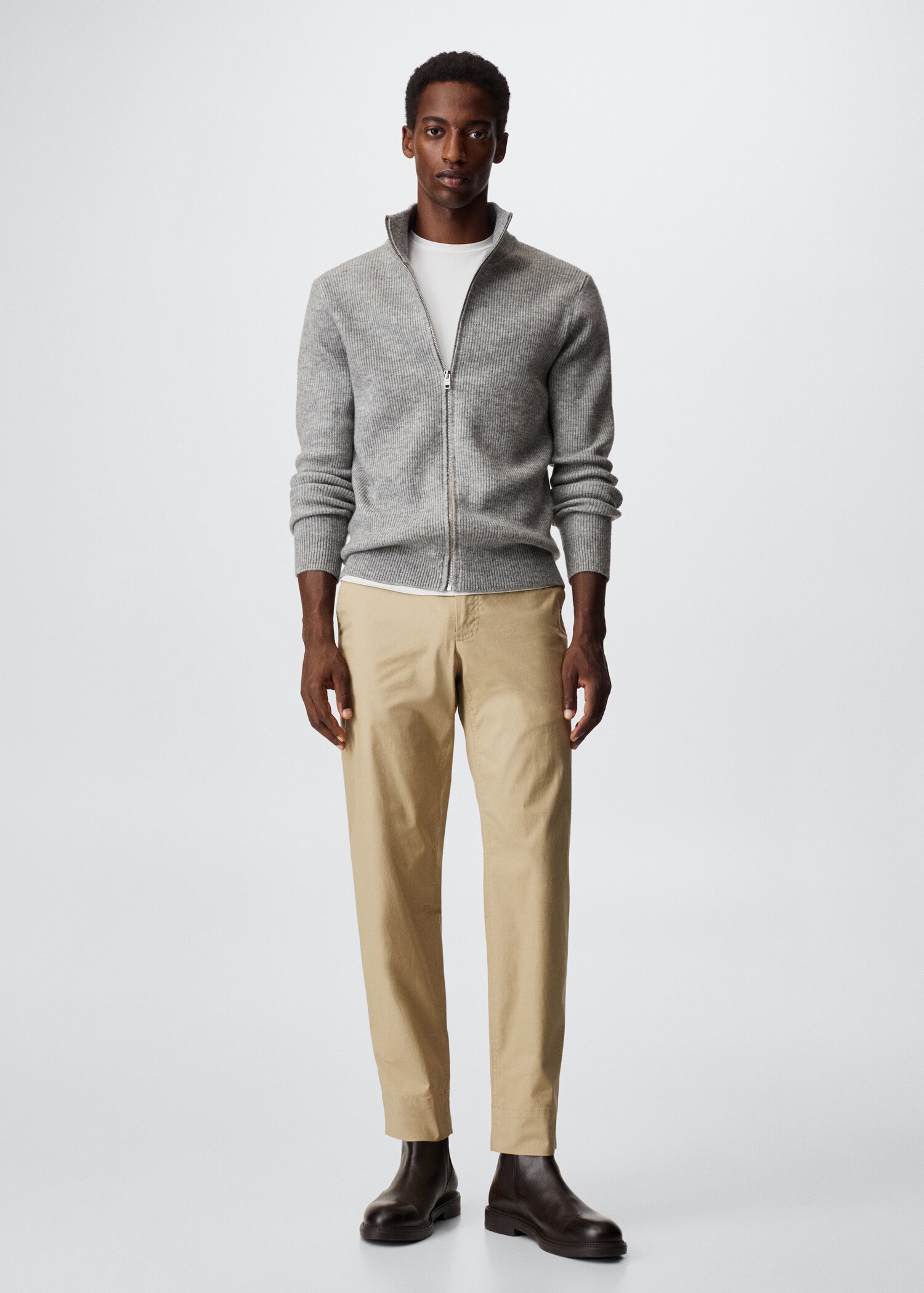 Zipper structured cardigan - General plane