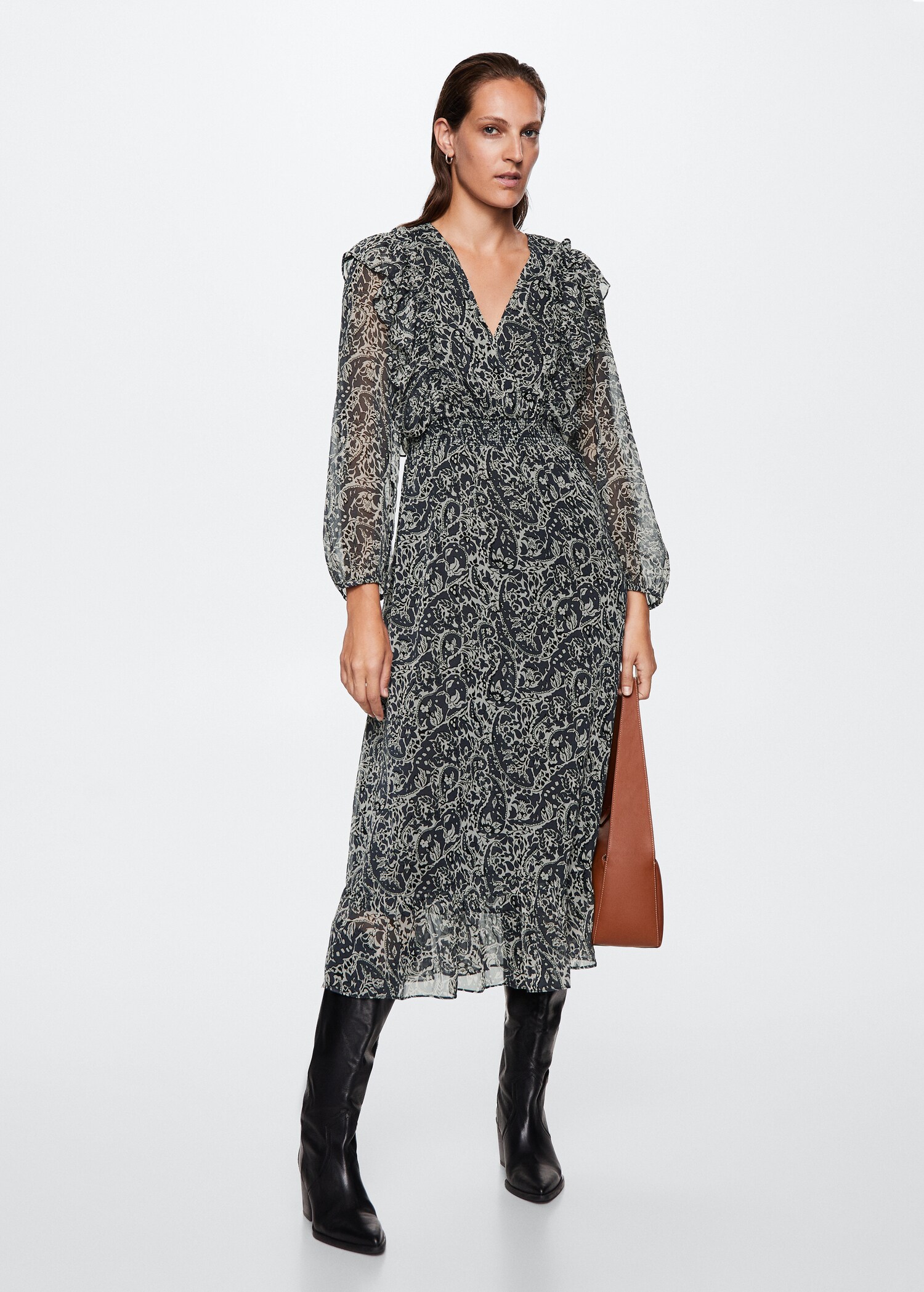 Vestido gasa paisley - Plano general