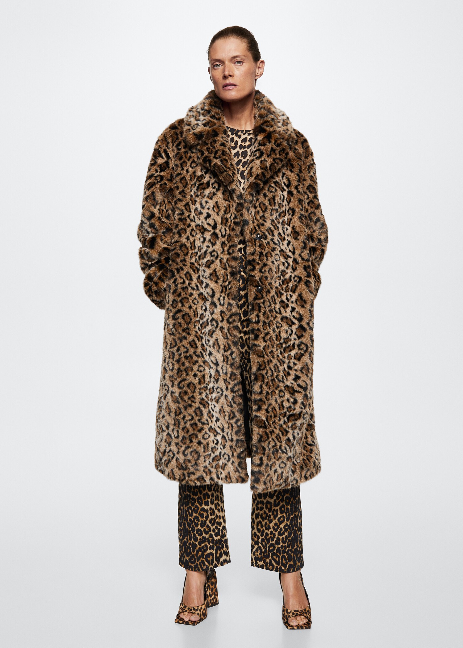 Παλτό γούνα animal print - Γενικό πλάνο