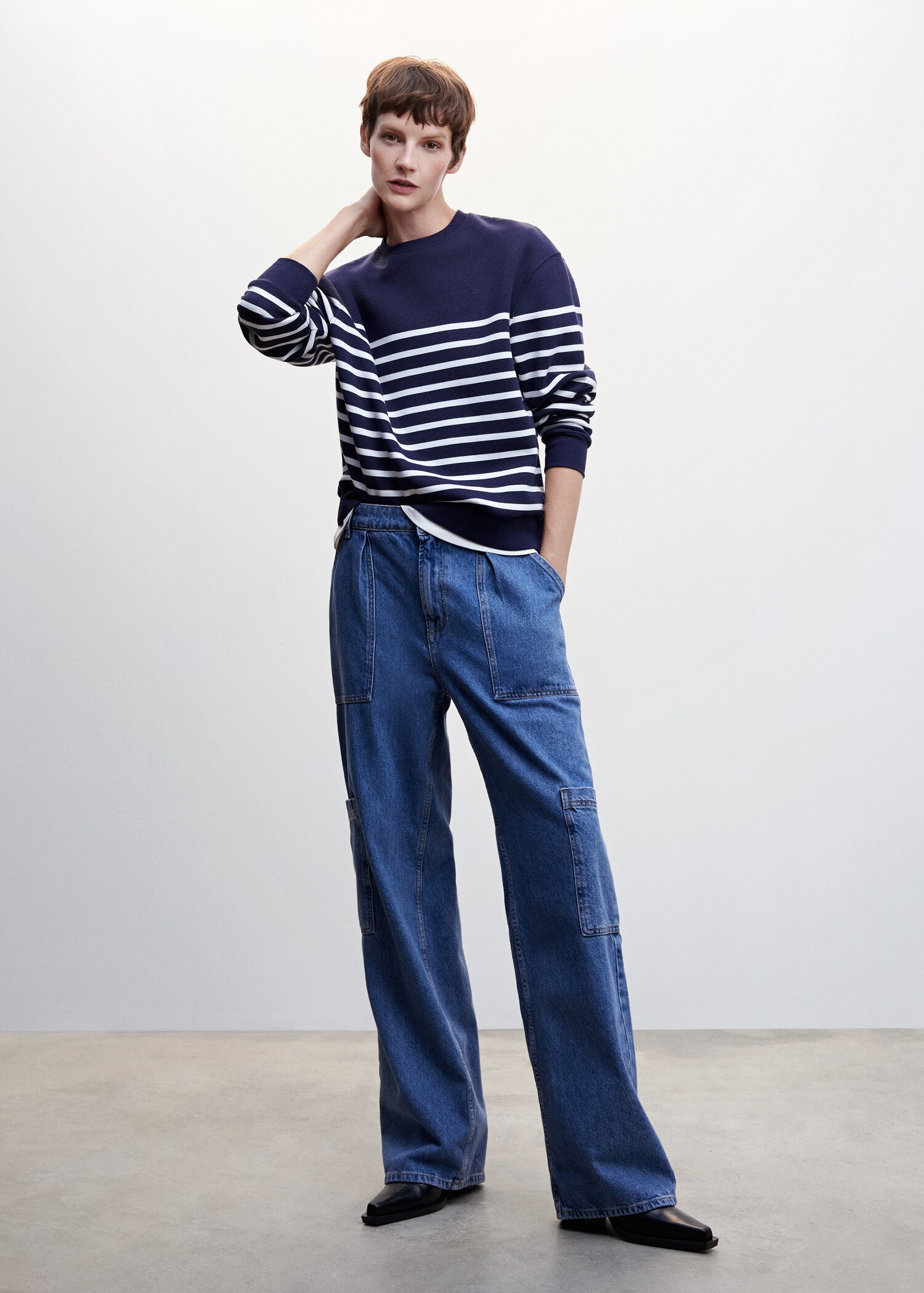 Sweat-shirt coton rayures - Plan général