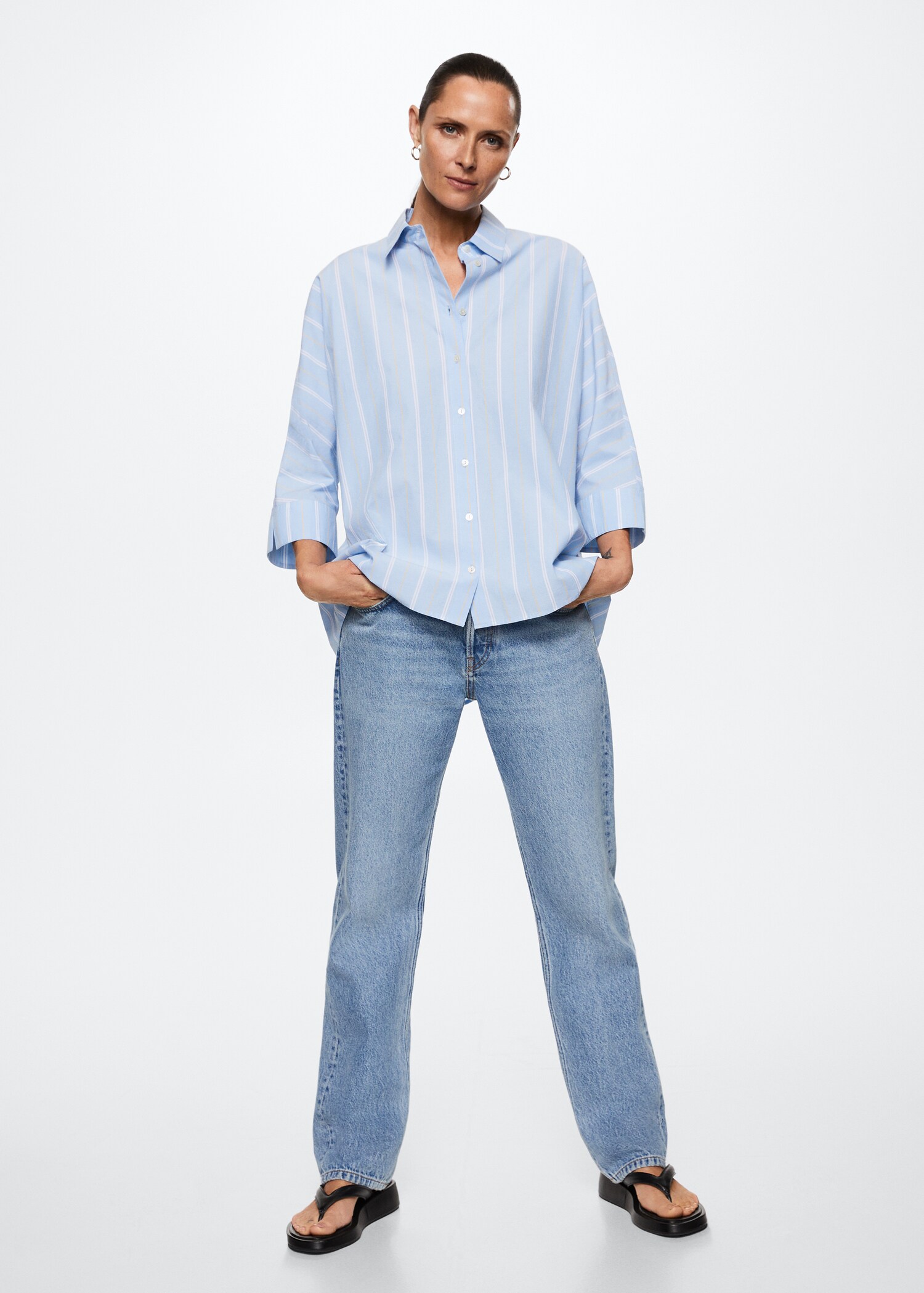 Camisa algodón oversize - Plano general
