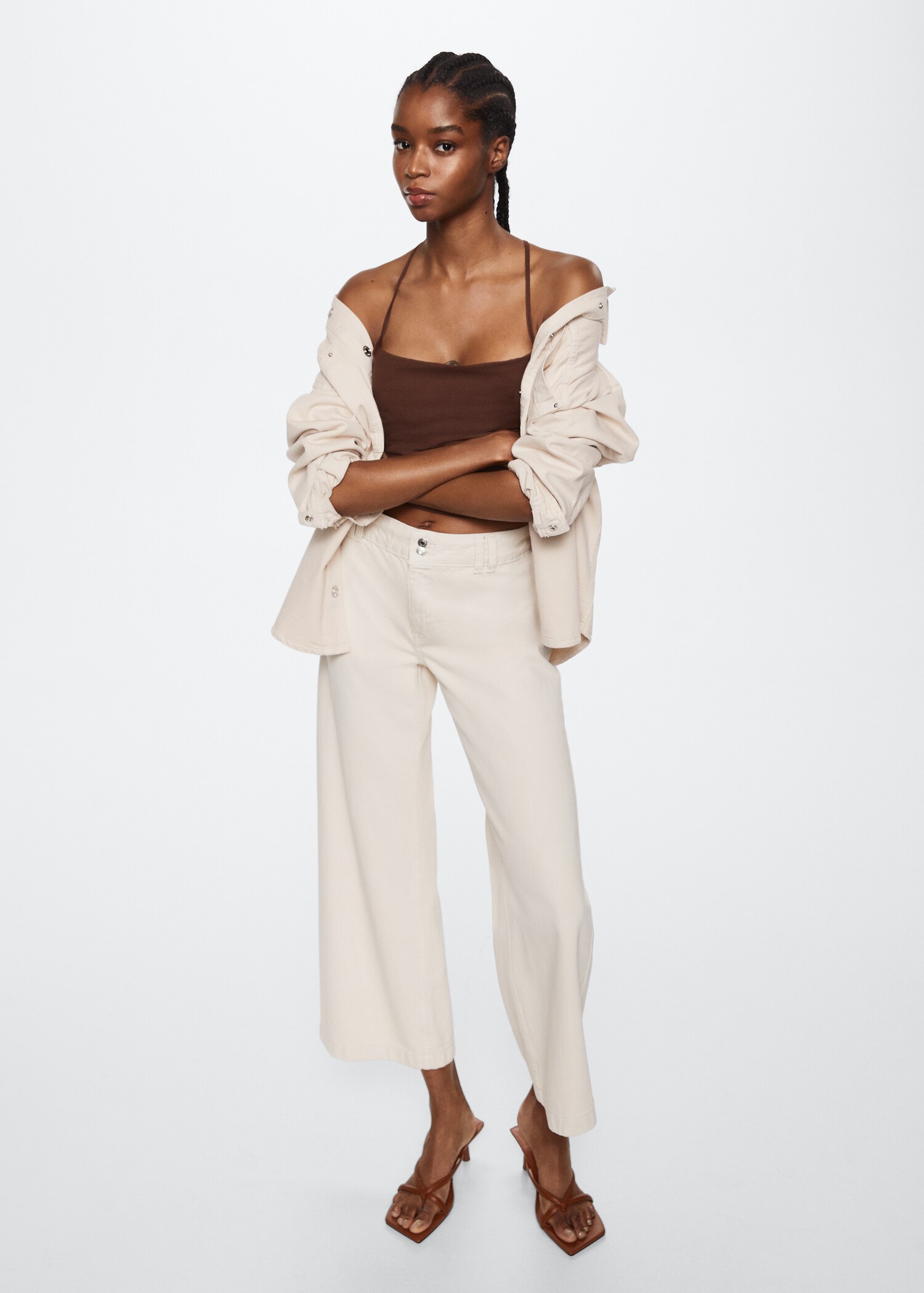 Mid waist culotte jeans - General plane