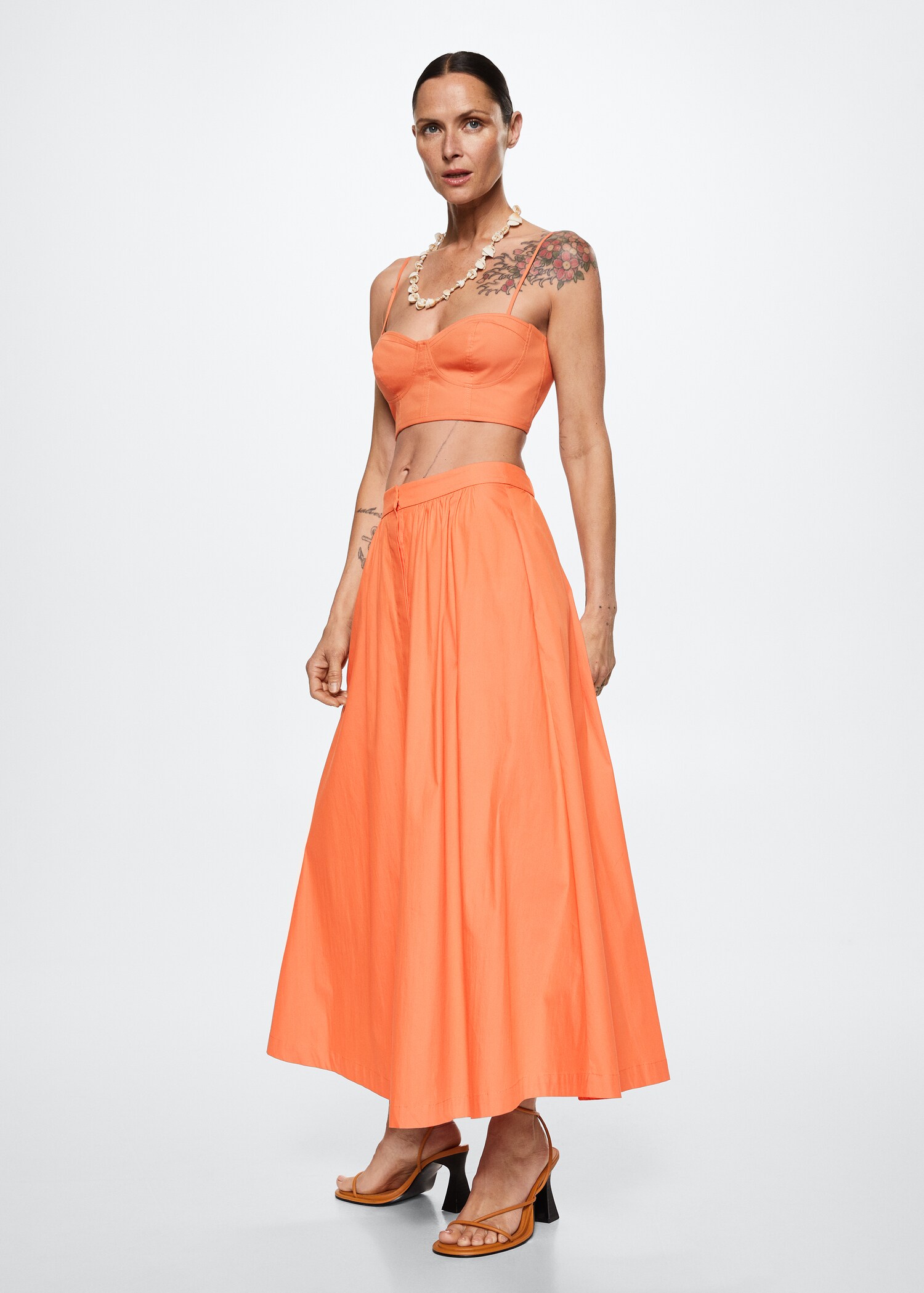 Cotton flared skirt - General plane