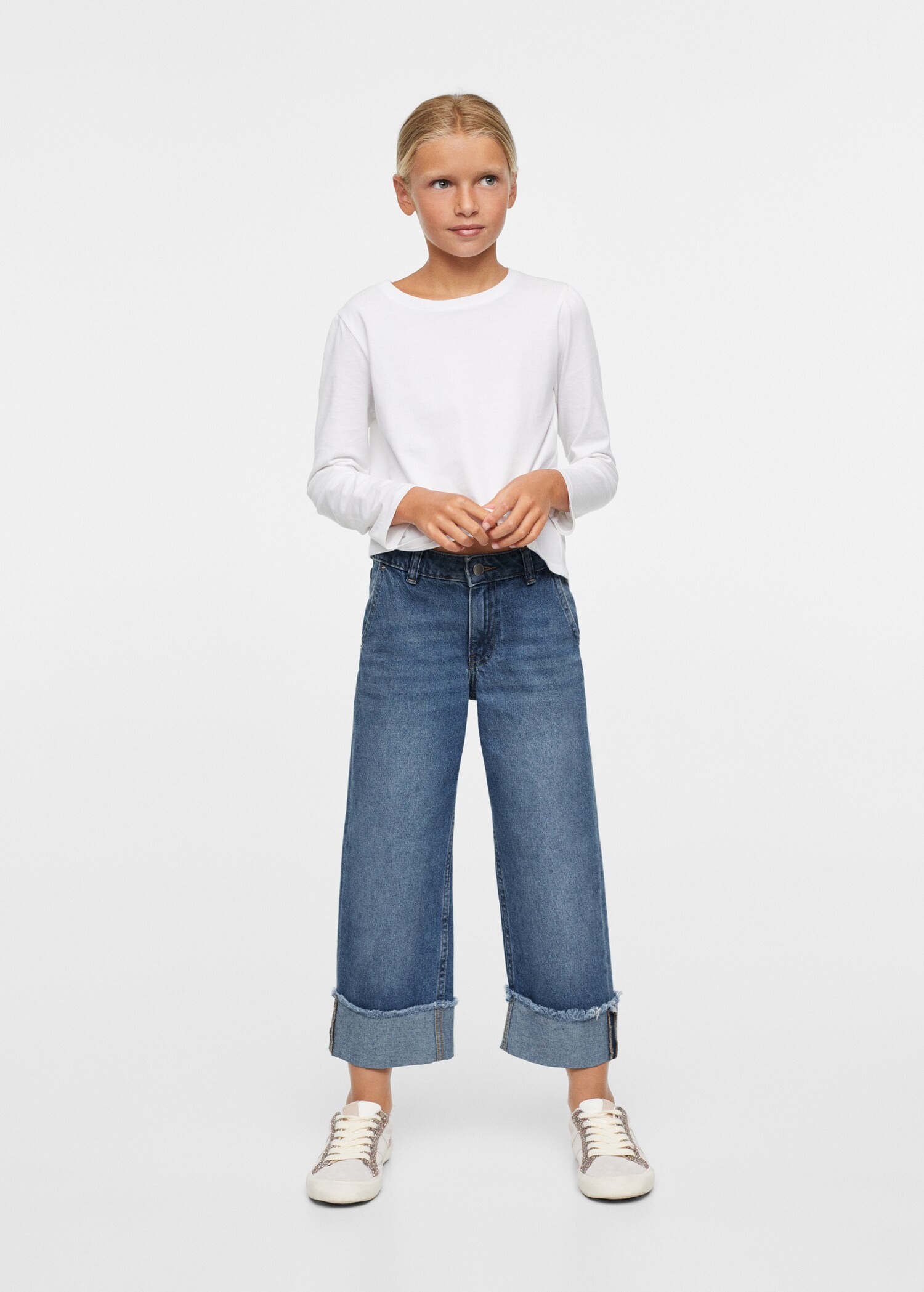 Jeans diritti bordo inferiore con risvolto - Piano generale