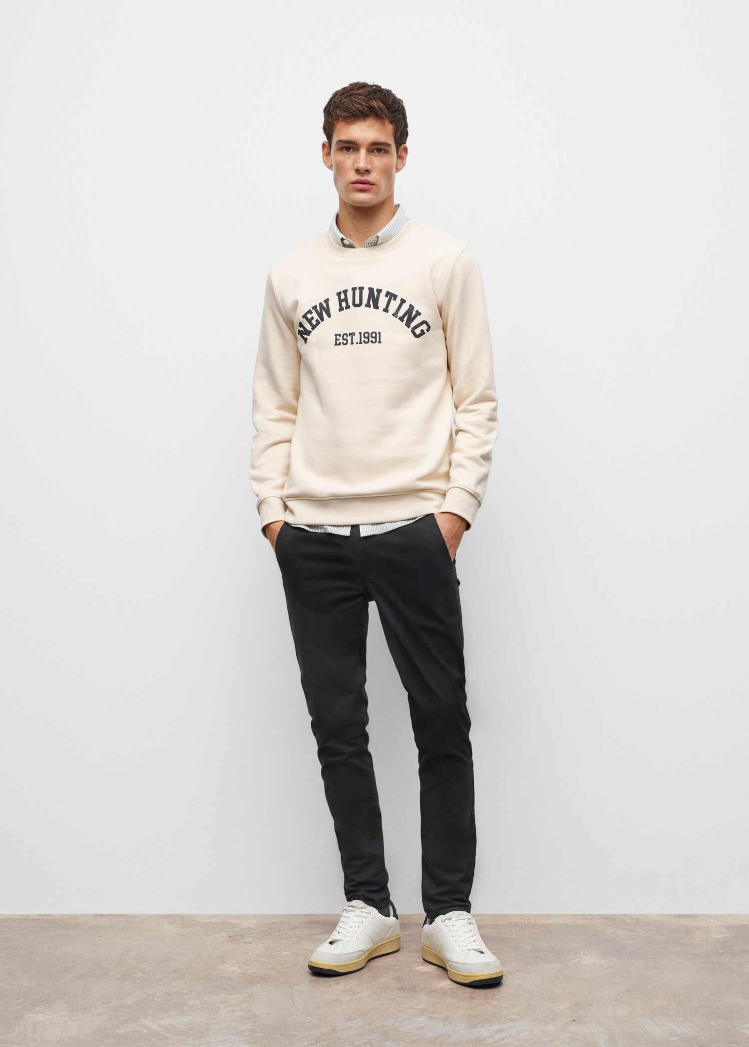 Mønstret sweatshirt i bomull - Total bildeutsnitt