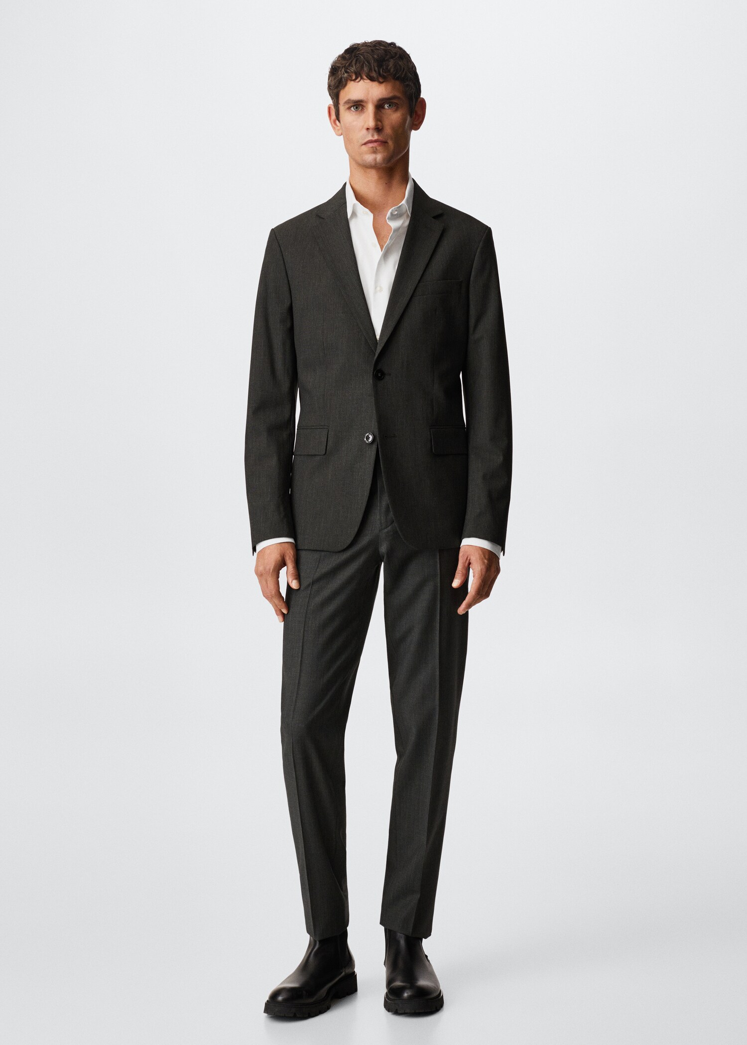 Slim Fit-Anzugshemd aus Baumwolle - Allgemeine Ansicht
