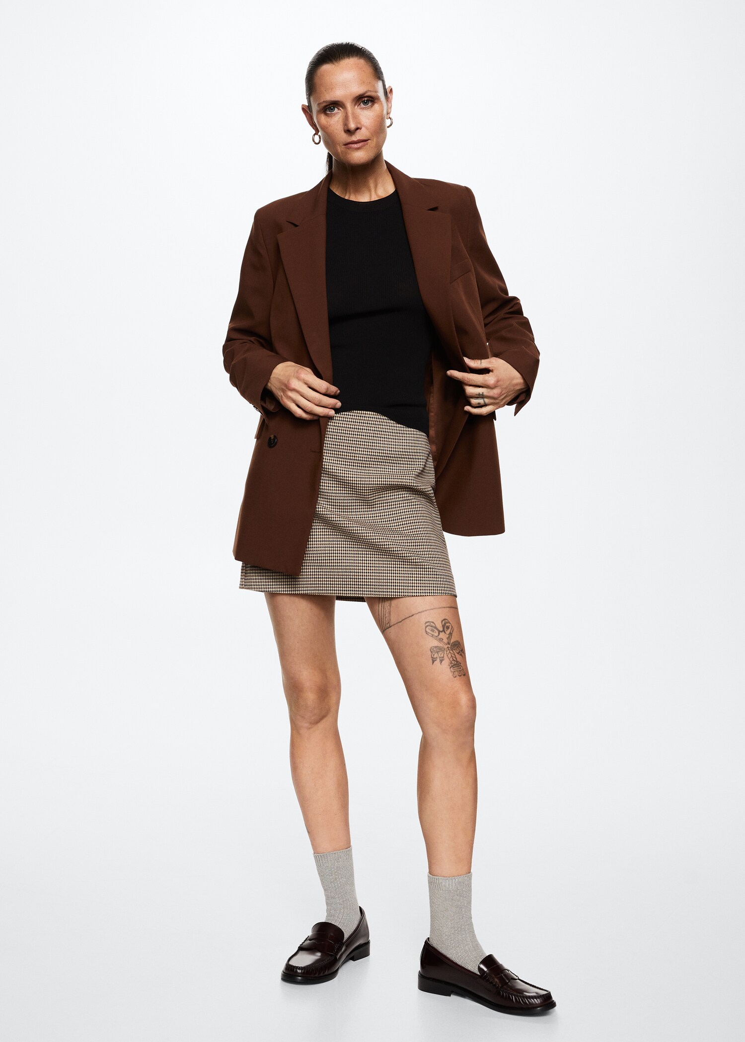Houndstooth miniskirt - General plane