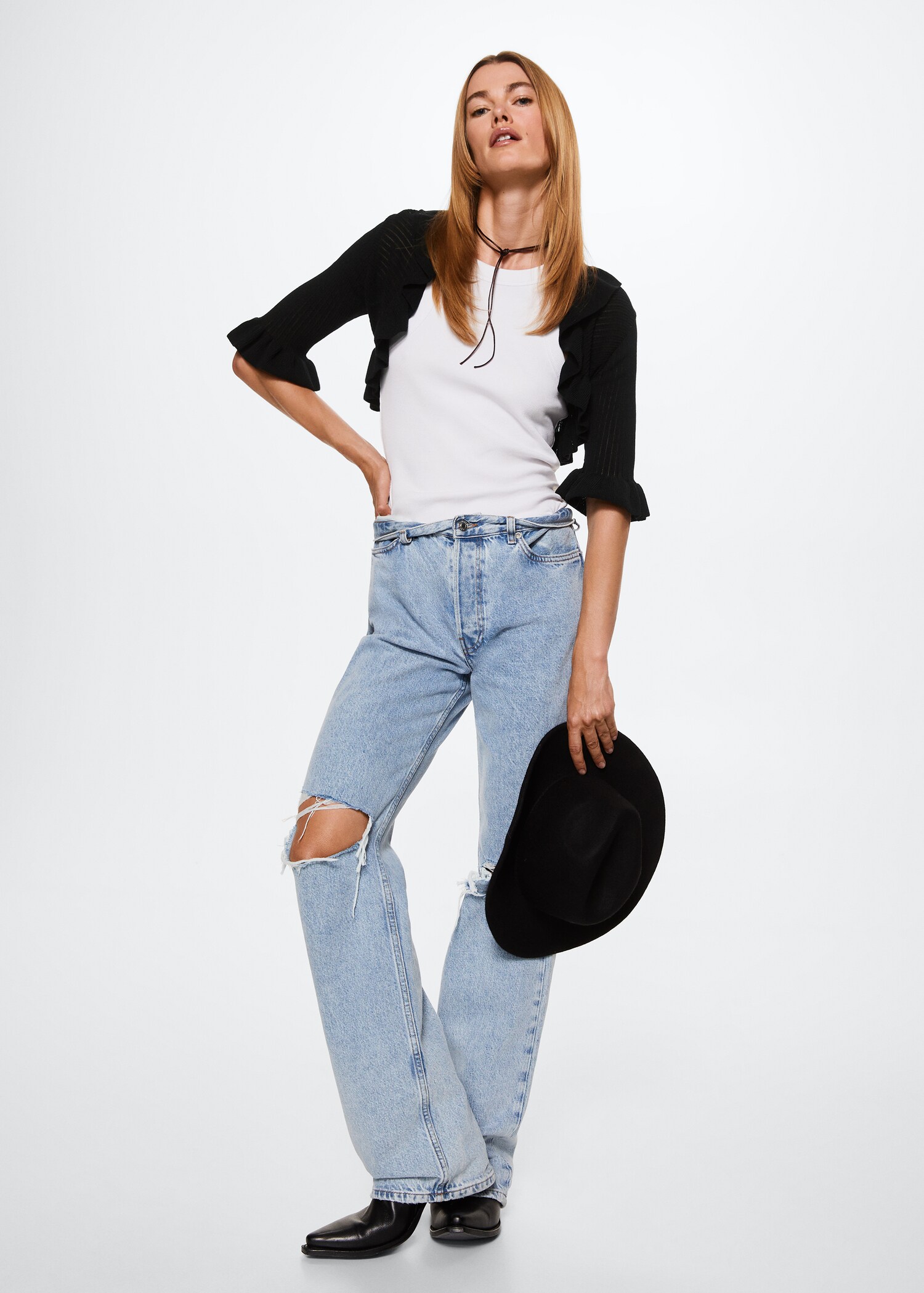 Ruffle  knit cardigan - General plane