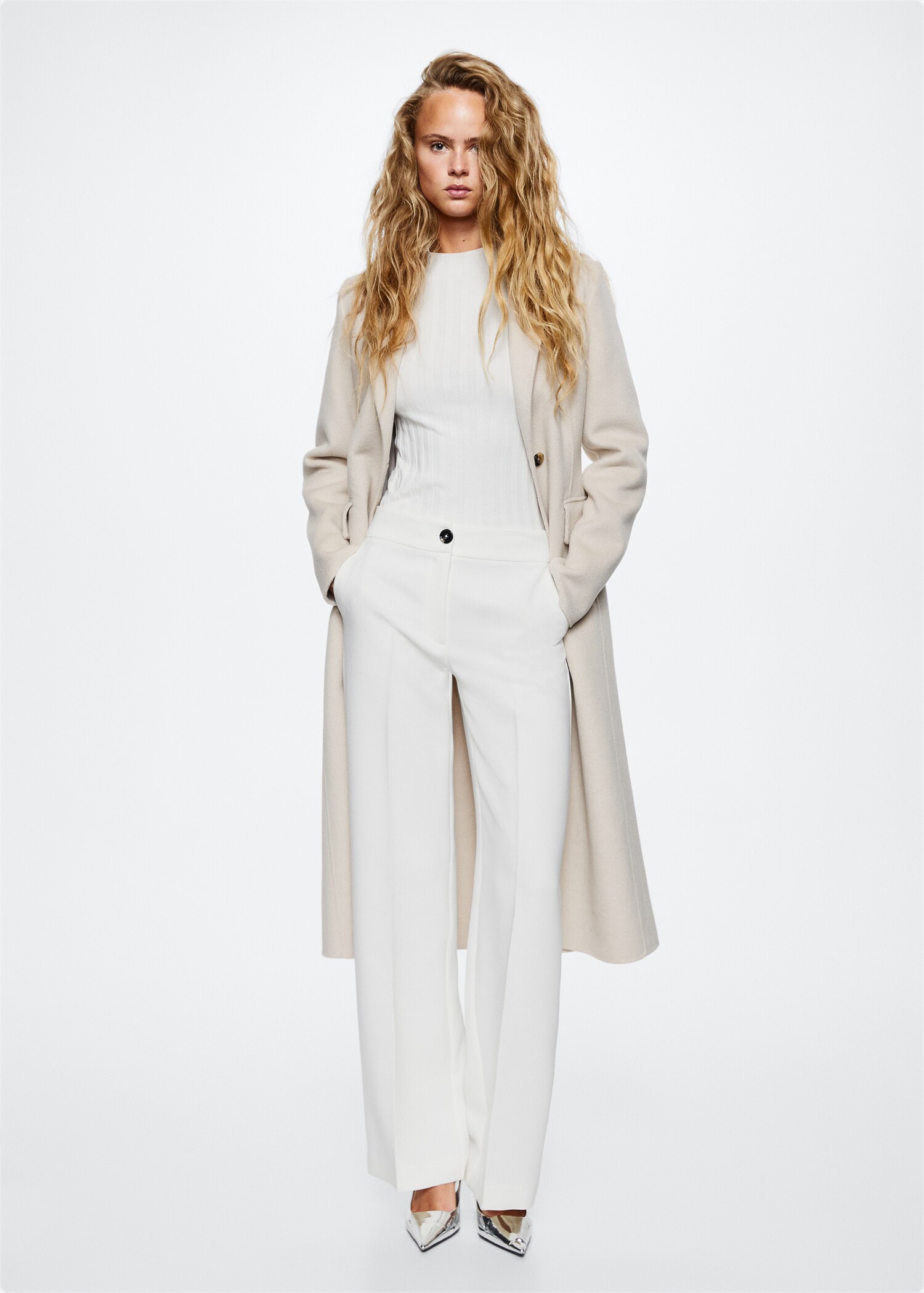 High collar ribbed knit  sweater - General plane