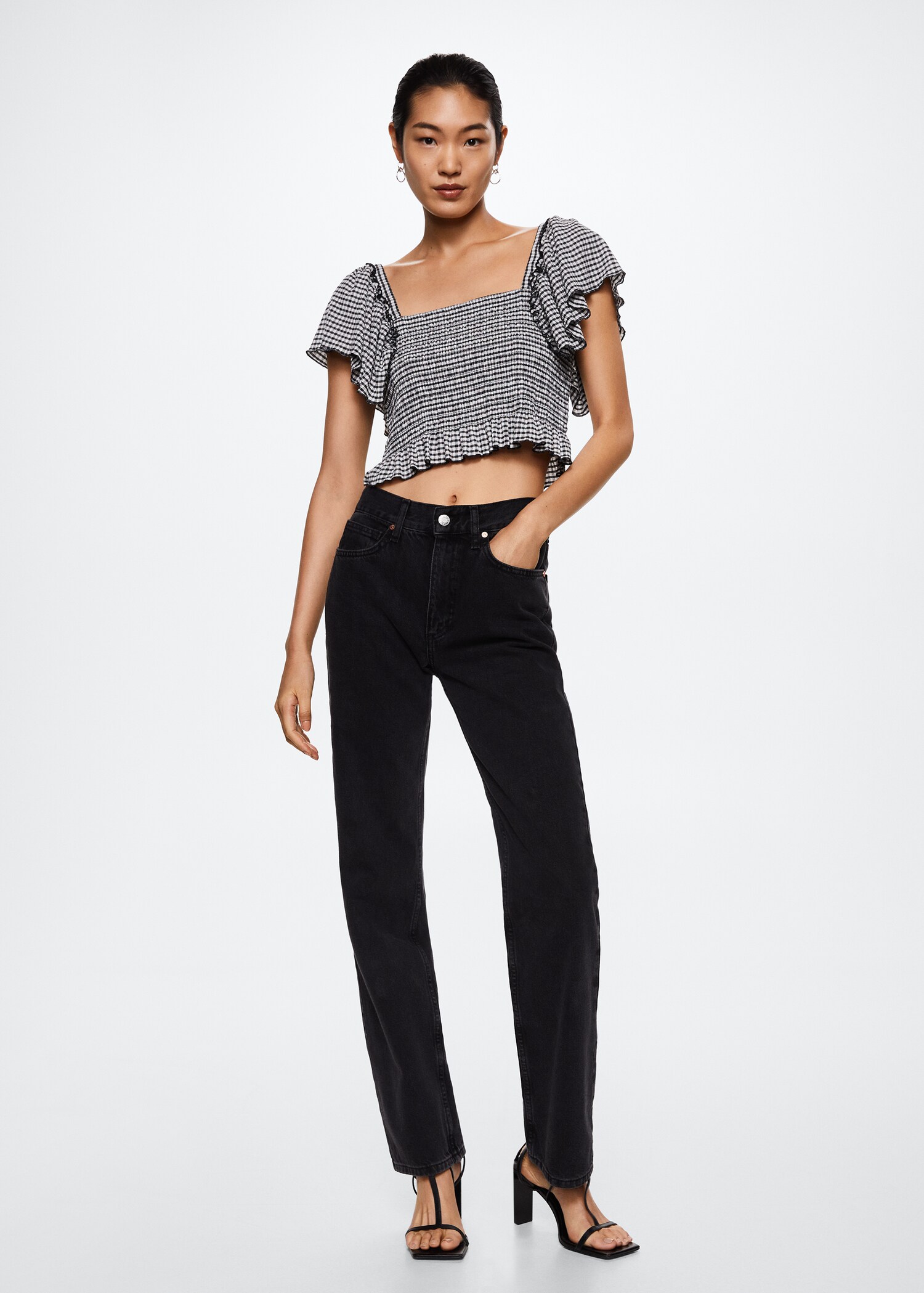 Top met gingham ruit - Overzichtstekening