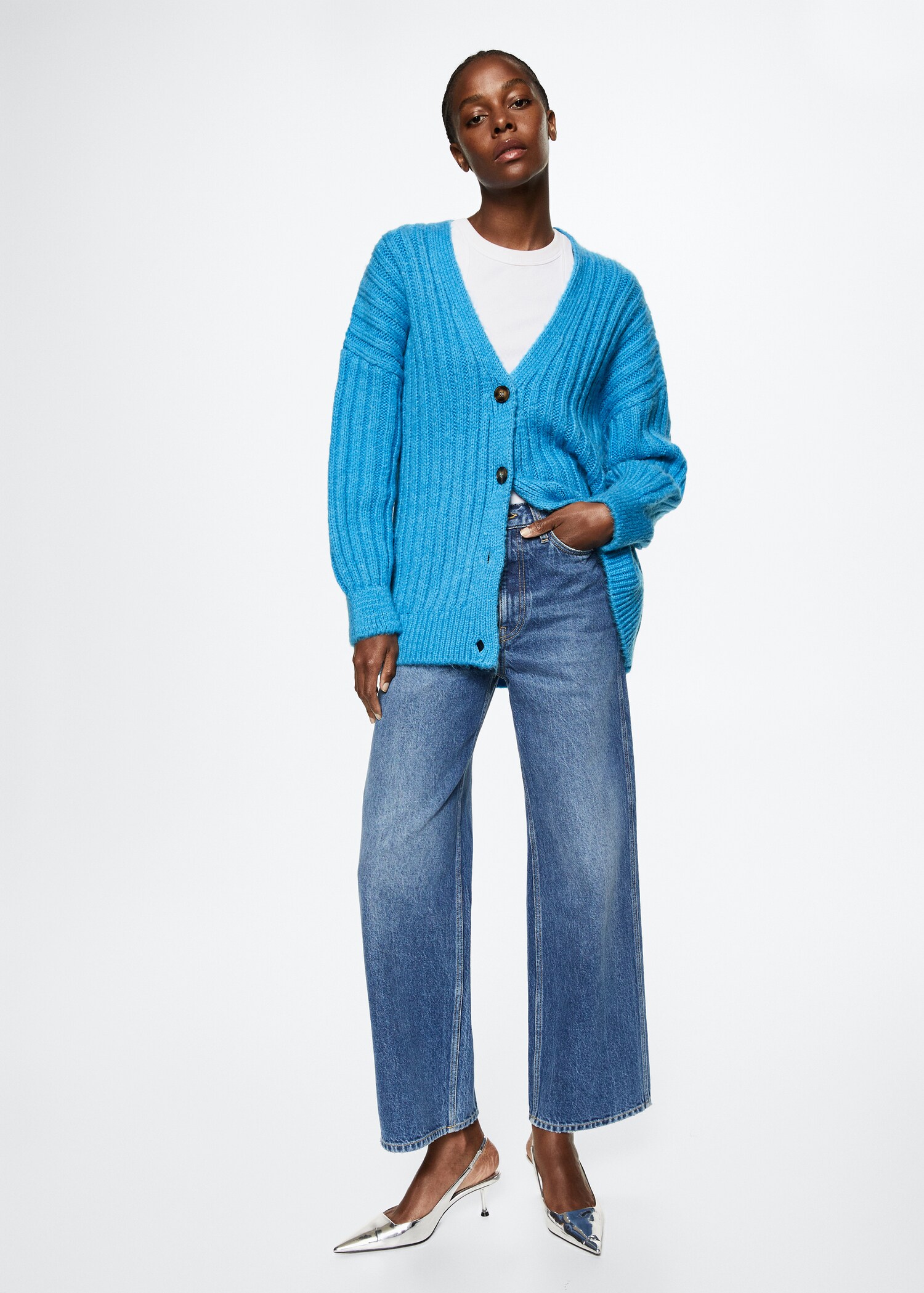 Cardigan boutons oversize - Plan général