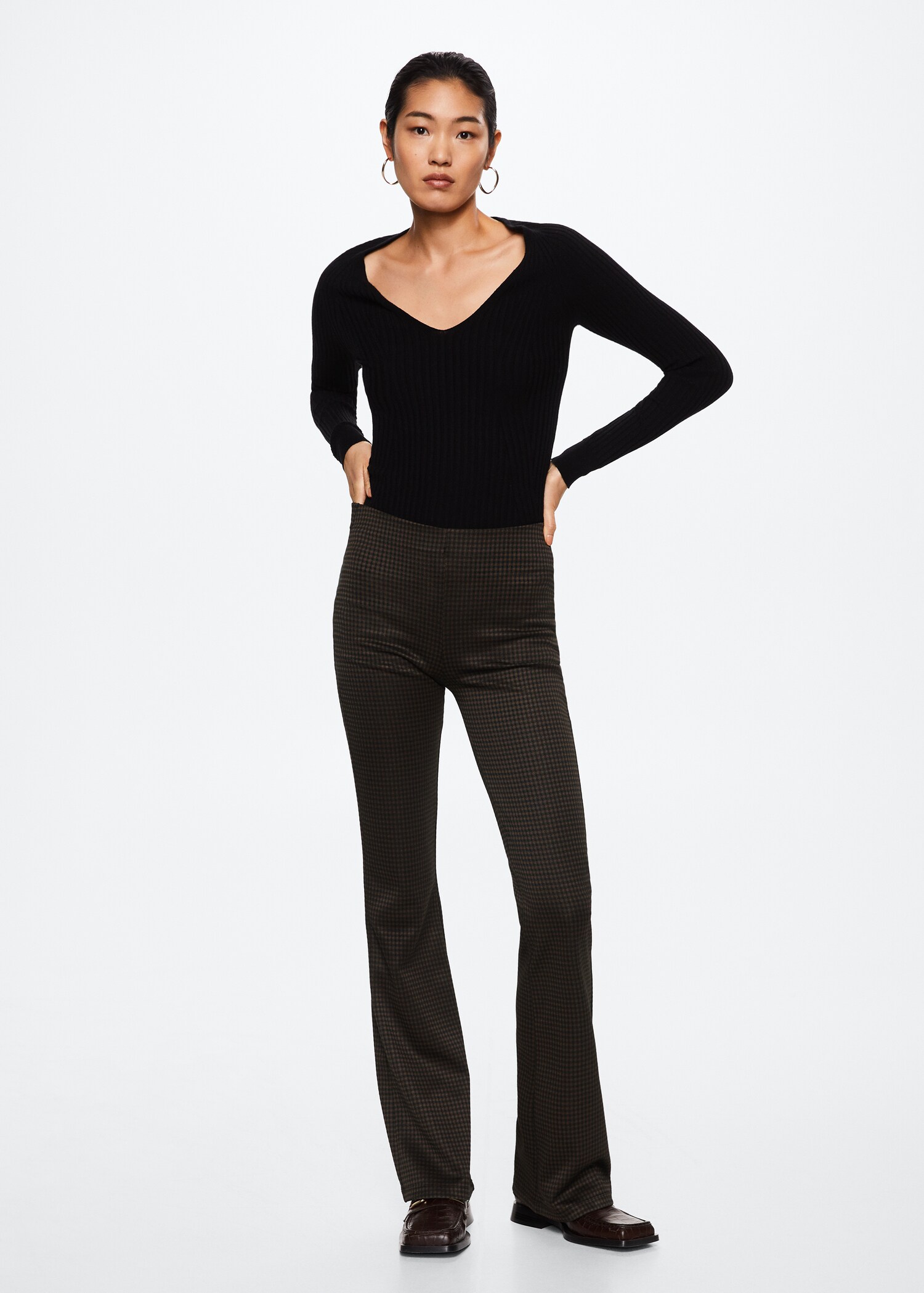 Printed flared trousers - General plane