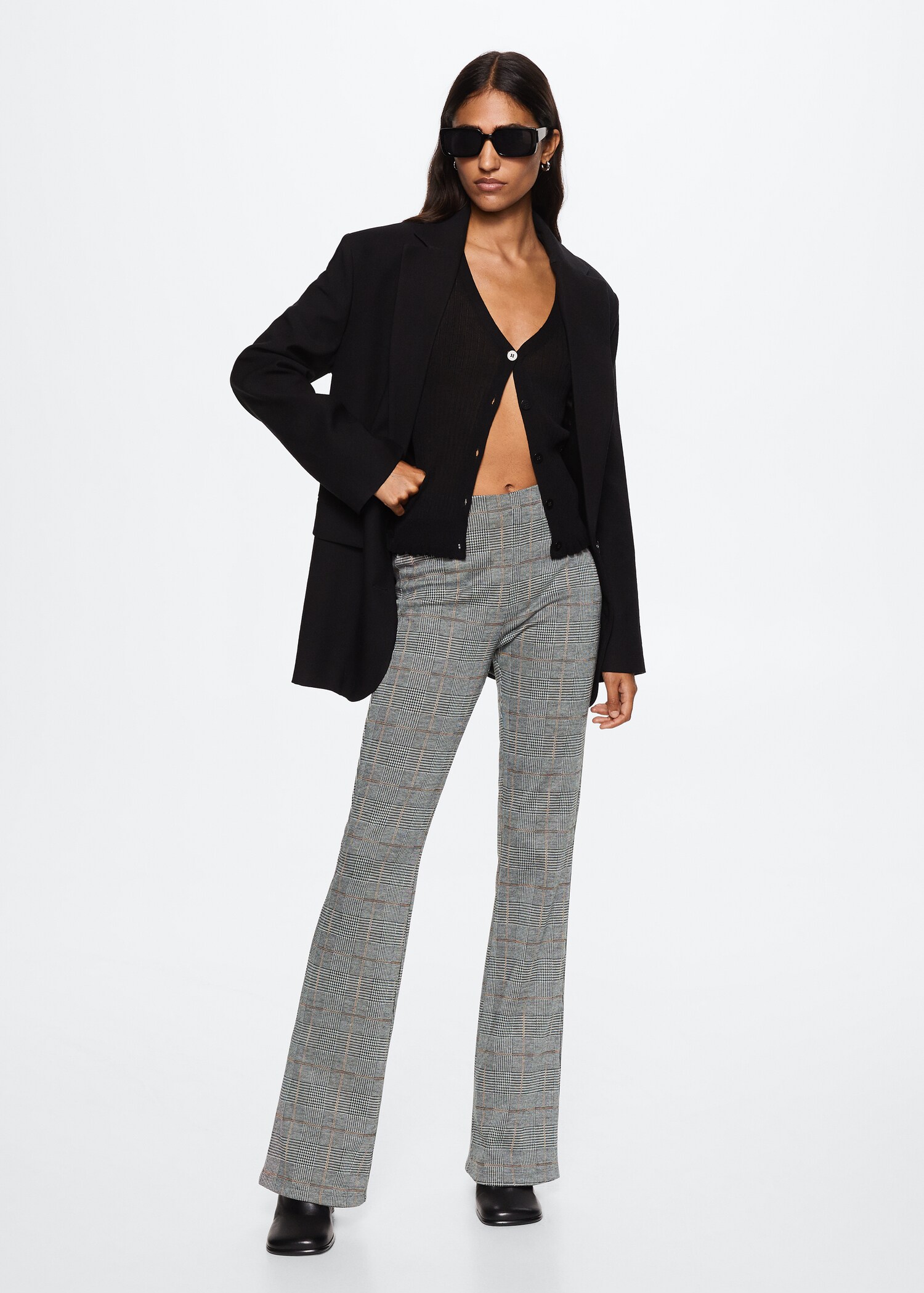 Printed flared trousers - General plane
