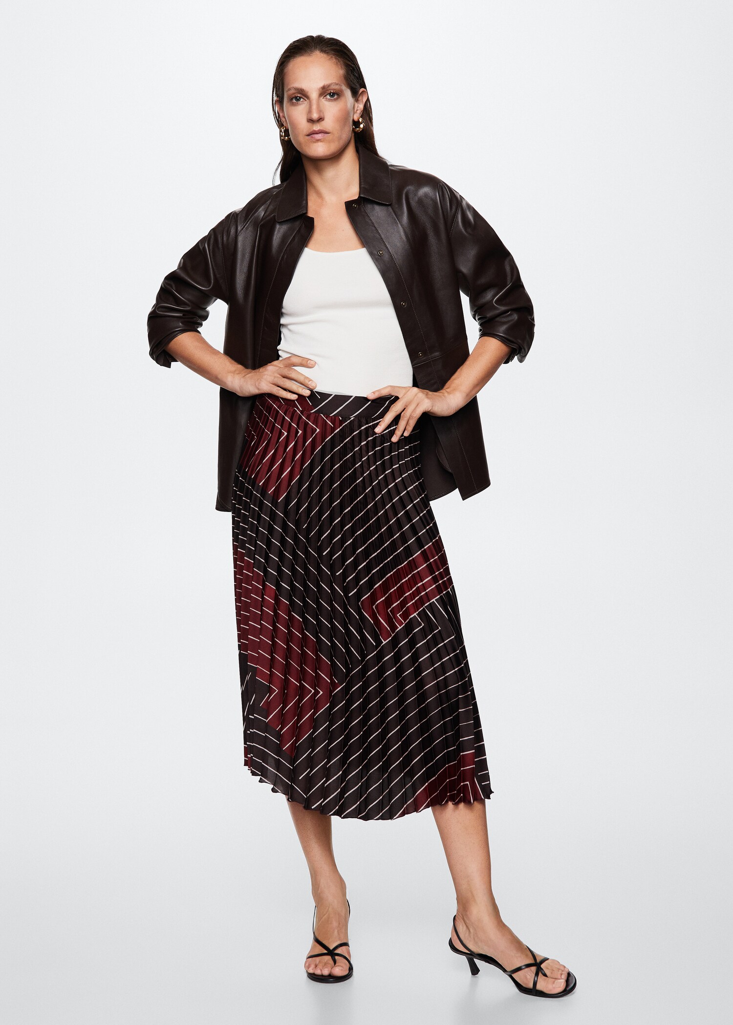 Printed pleated skirt - General plane