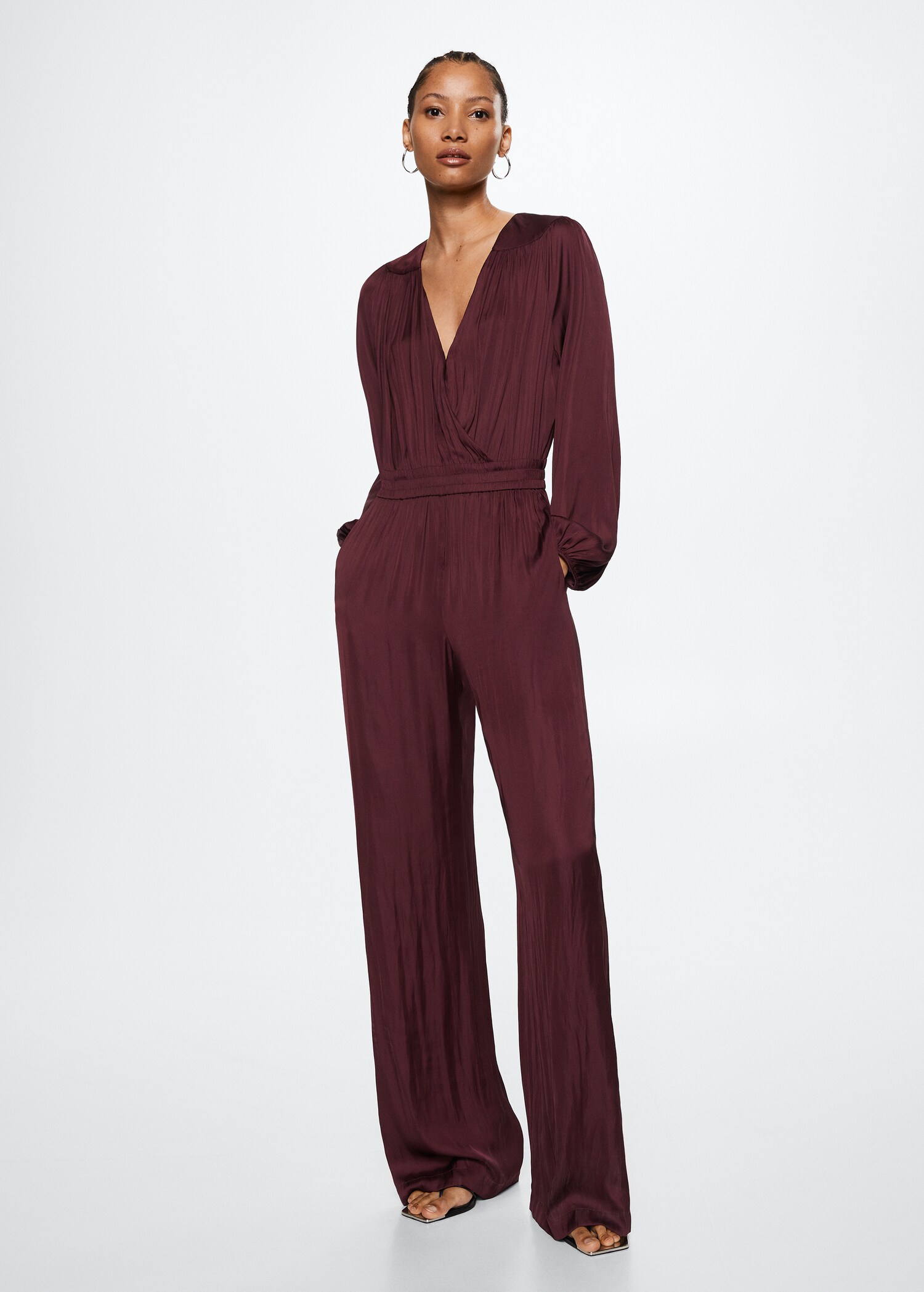 Long satin jumpsuit - General plane
