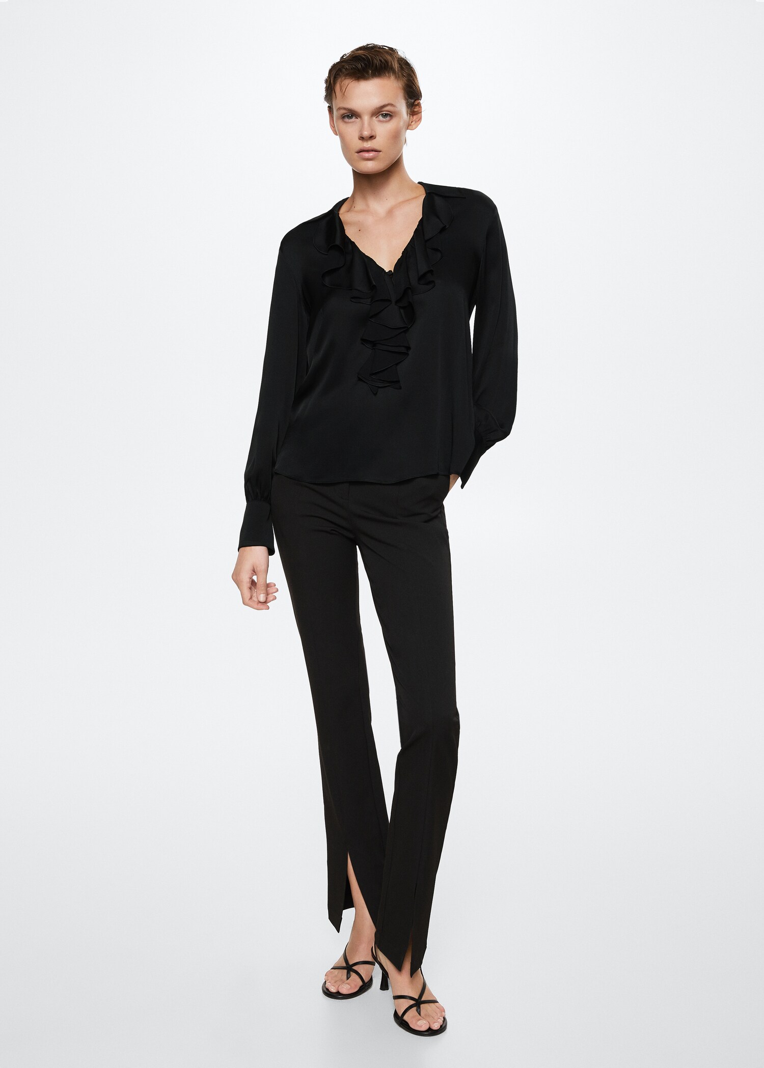 Ruffled neck blouse - General plane