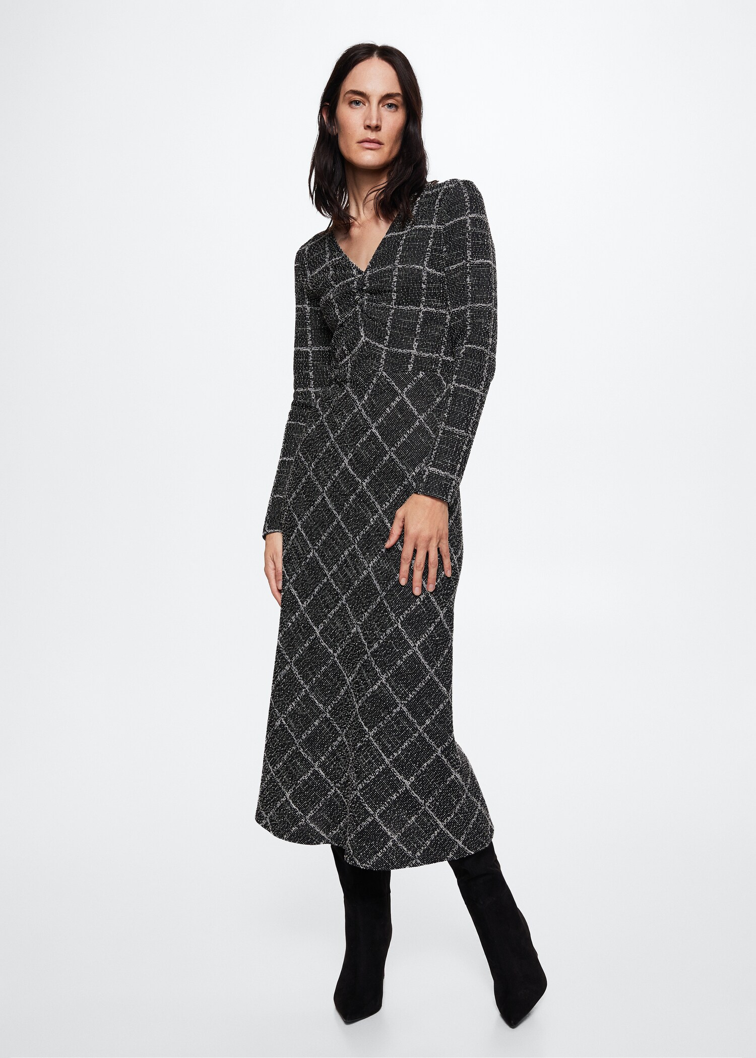 Check knit dress - General plane