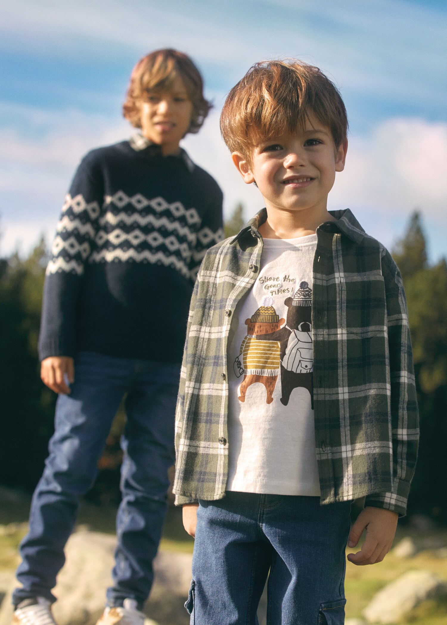 Bedrukt T-shirt met lange mouwen - Overzichtstekening