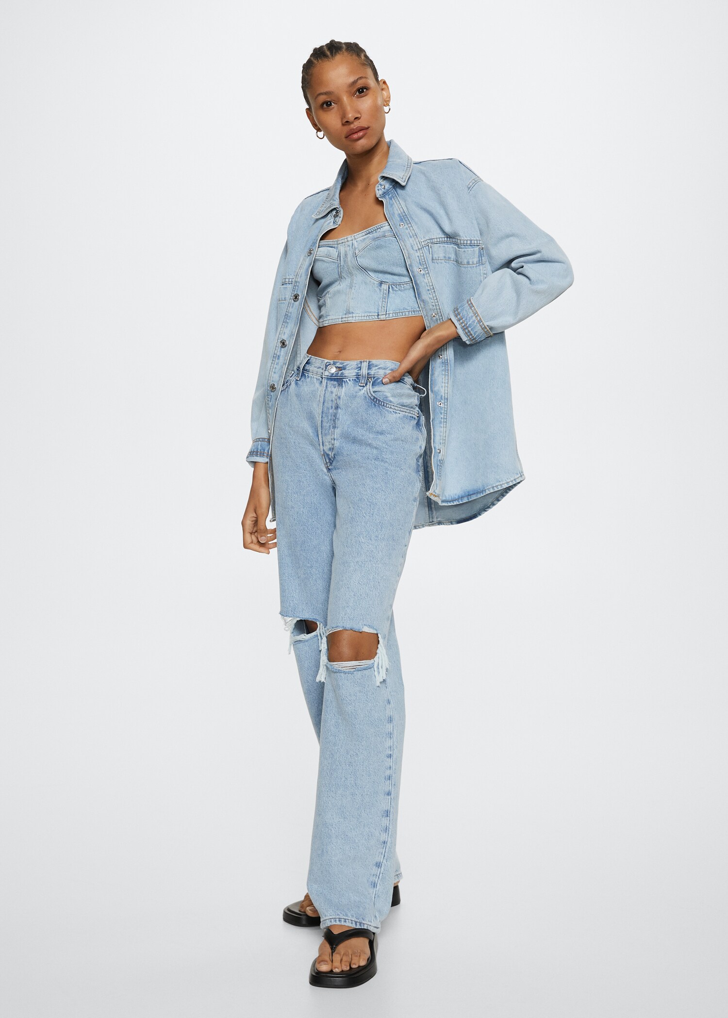 Τοπ crop denim - Γενικό πλάνο