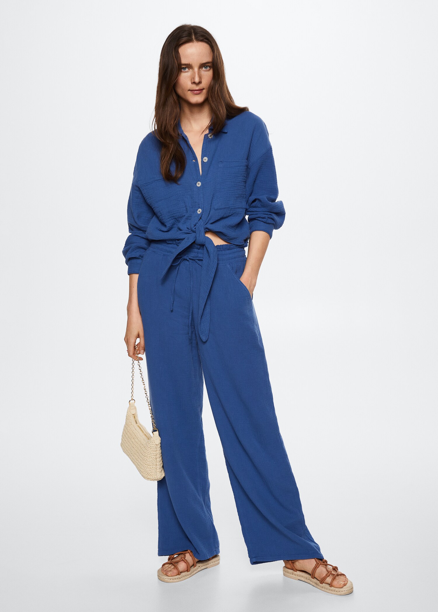 Chemise coton tissu plissé - Plan général