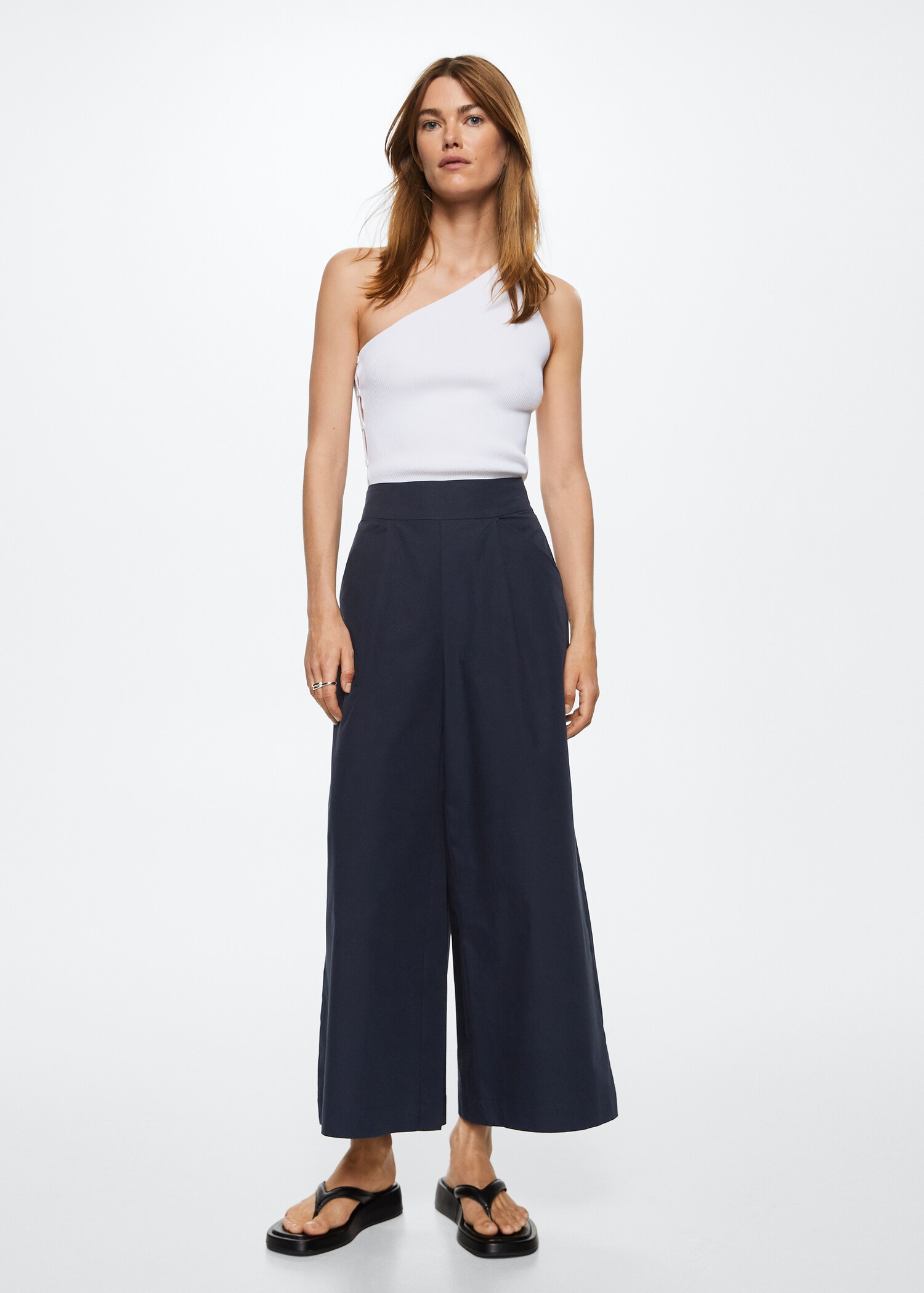100% cotton culotte trousers  - General plane