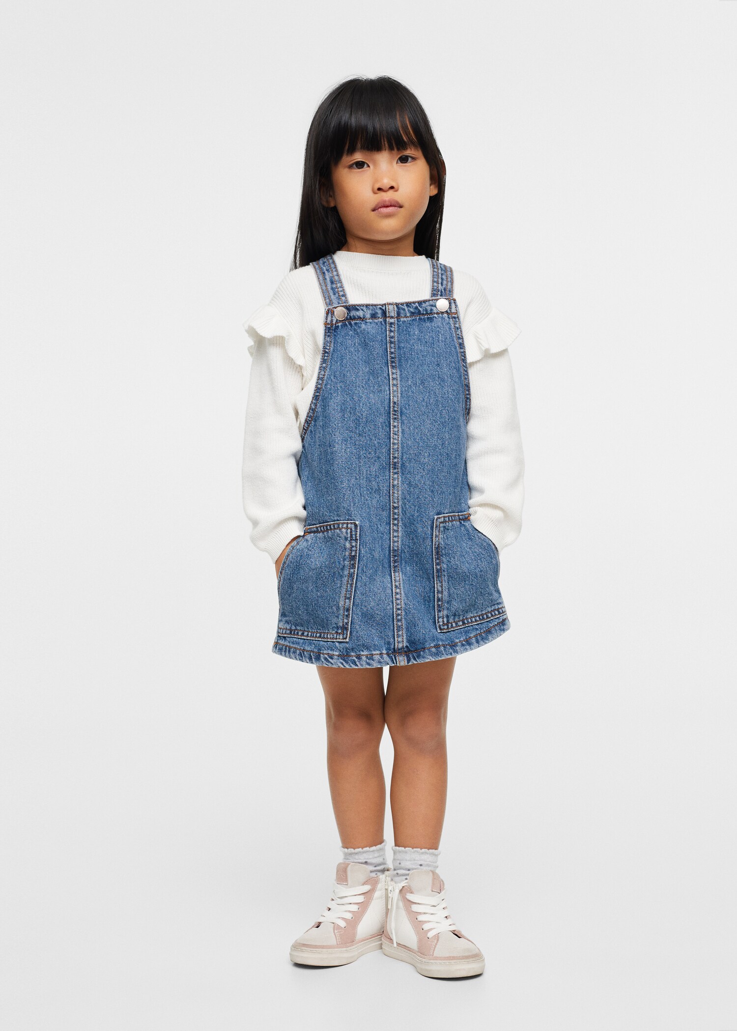 Short denim pinafore - General plane