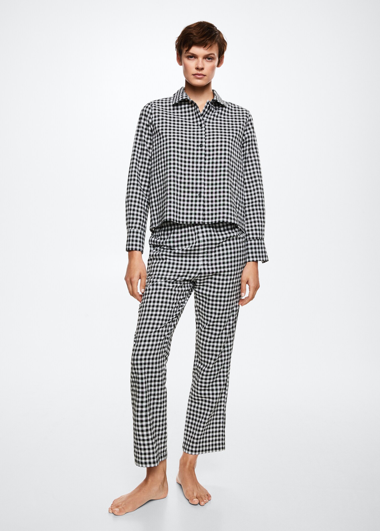 Flannel cotton pyjama trousers - General plane
