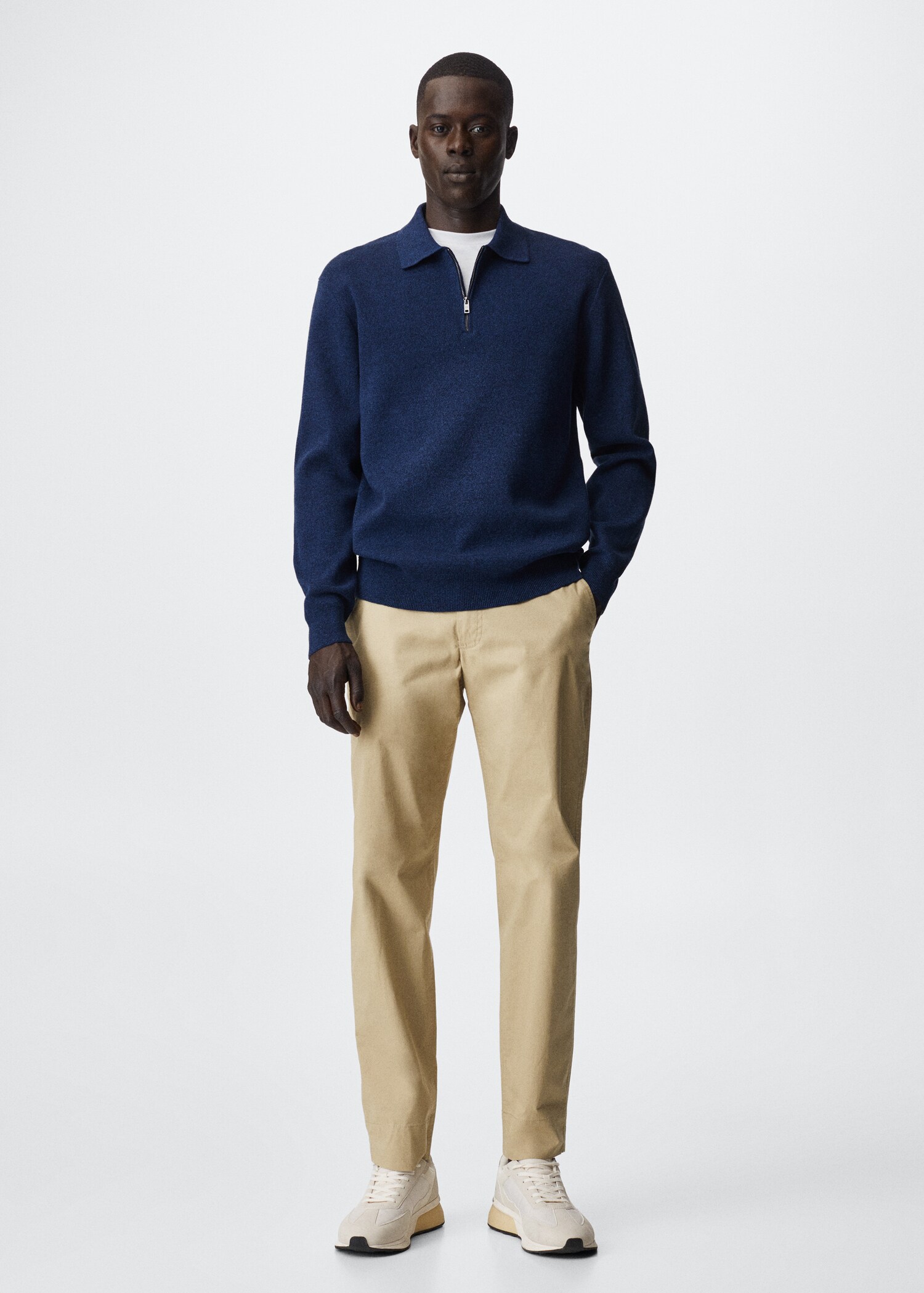 Knitted polo shirt with zip - General plane