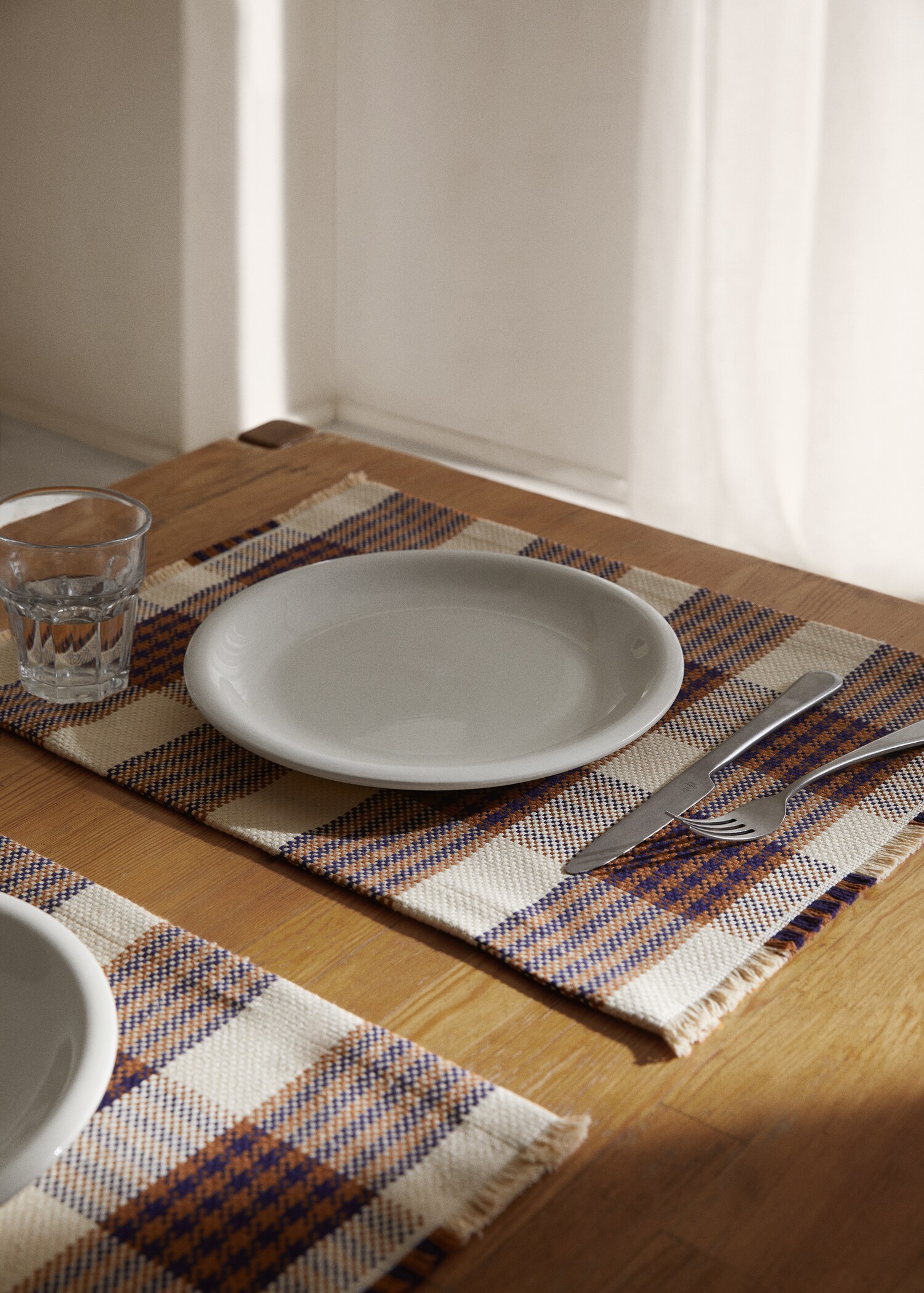 Frayed 100% cotton placemat 35x50cm (2 units) - General plane