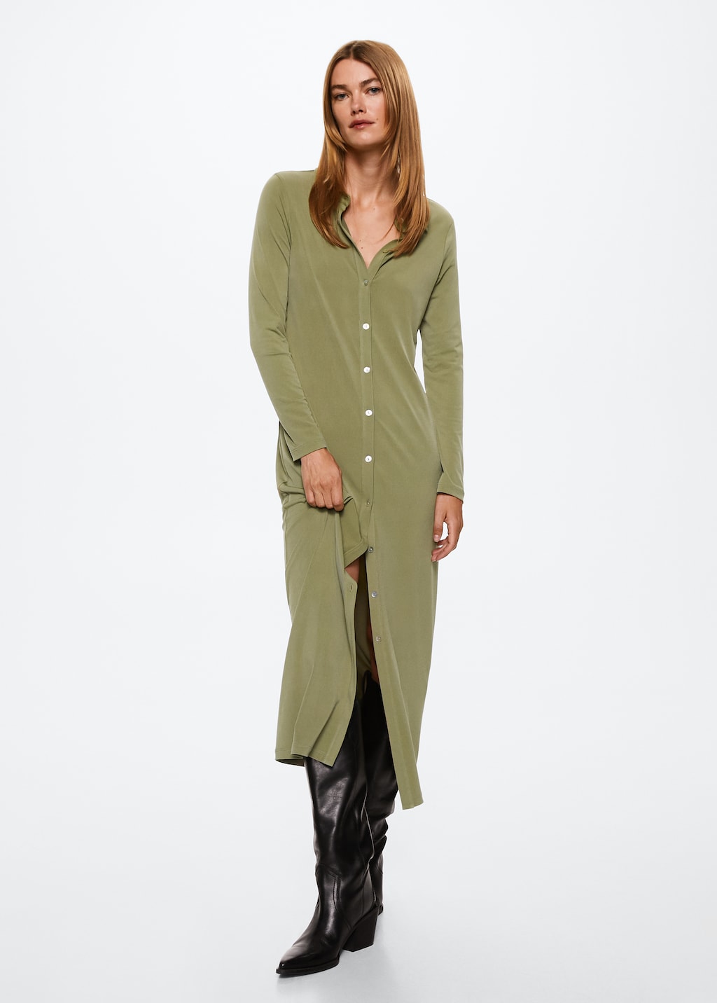 Mango buttoned midi dress sales