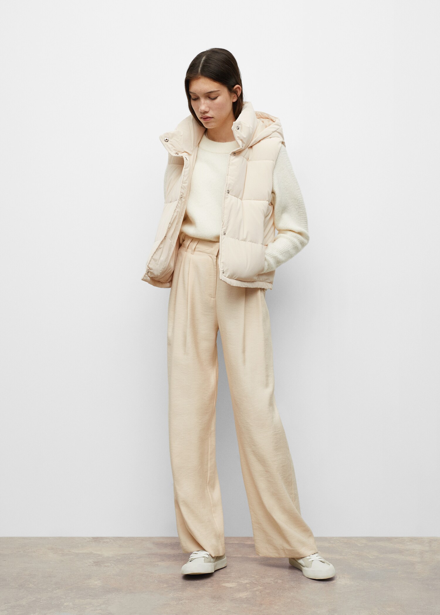 Quilted gilet with hood - General plane