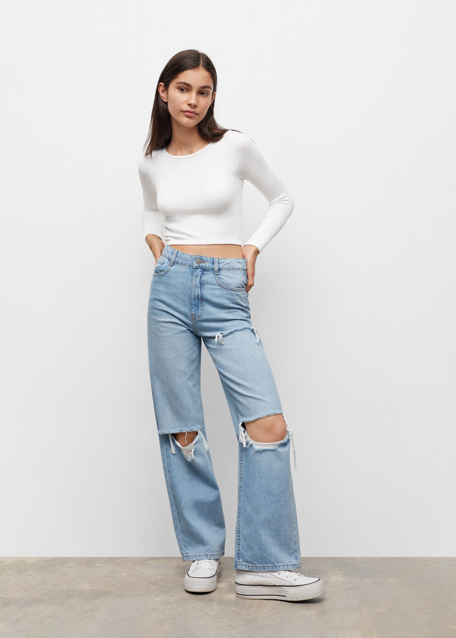 Ribbed crop T-shirt - General plane