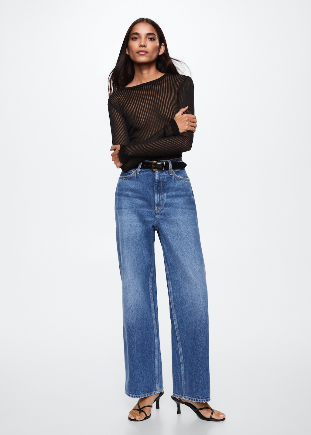 Long sleeve silk t-shirt - Women | MANGO China