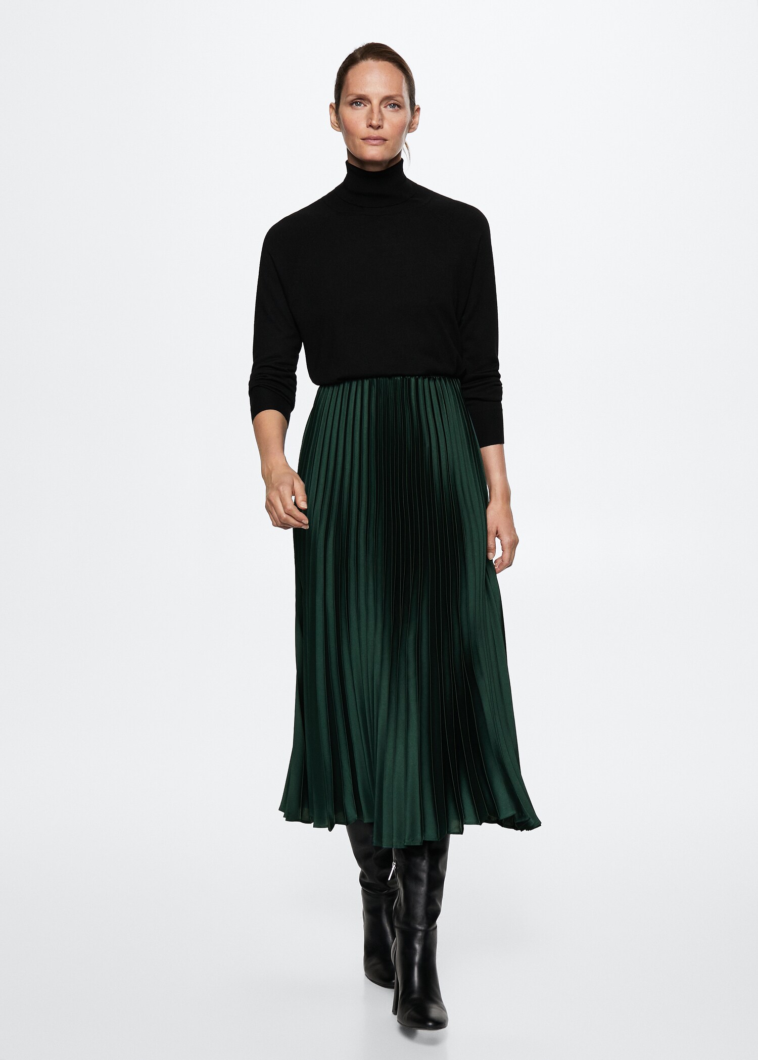 Satin pleated skirt - General plane