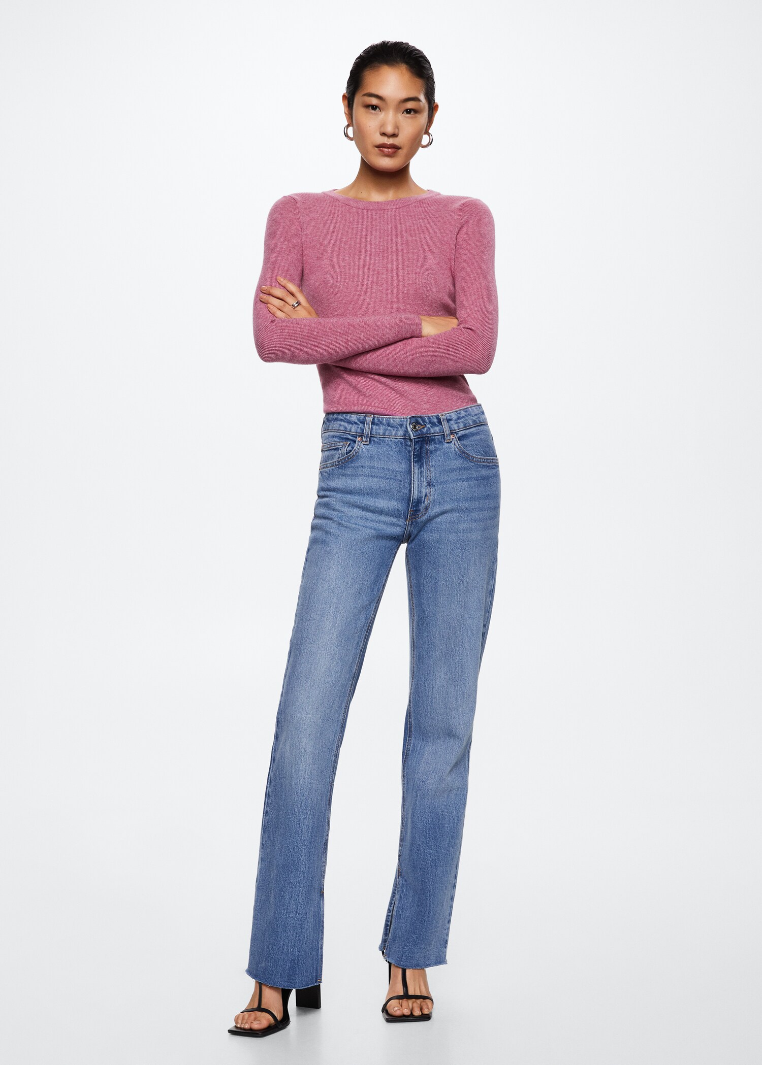 Ribbed round-neck sweater  - General plane