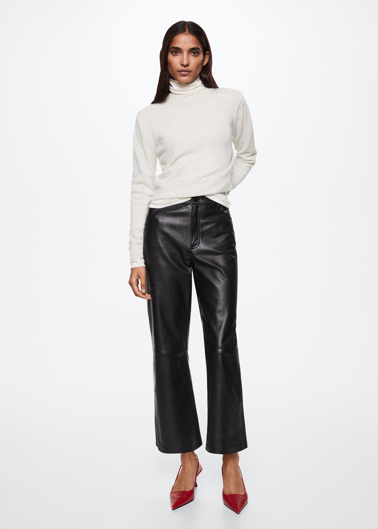 High collar wool sweater - General plane