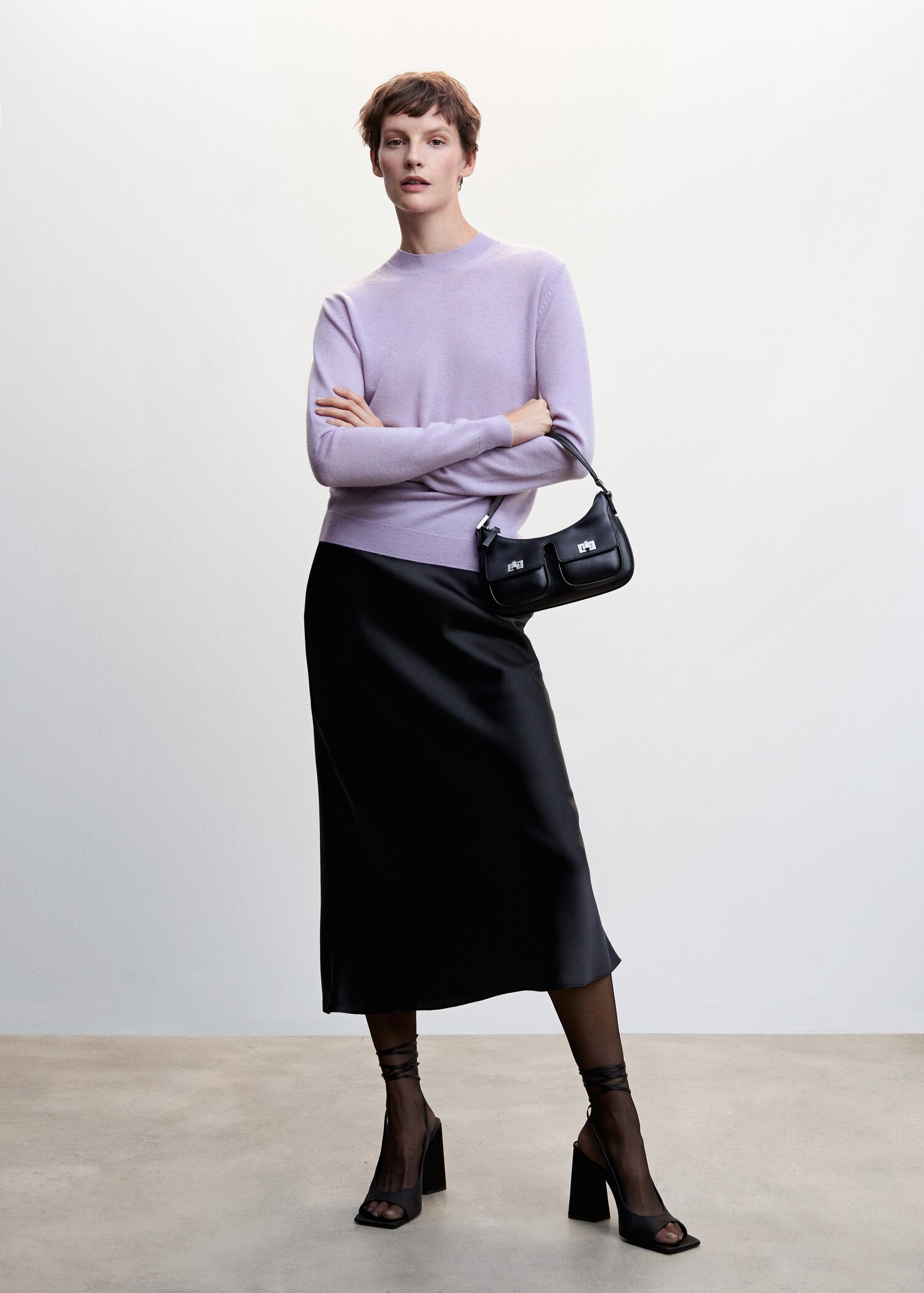 High collar wool sweater - General plane