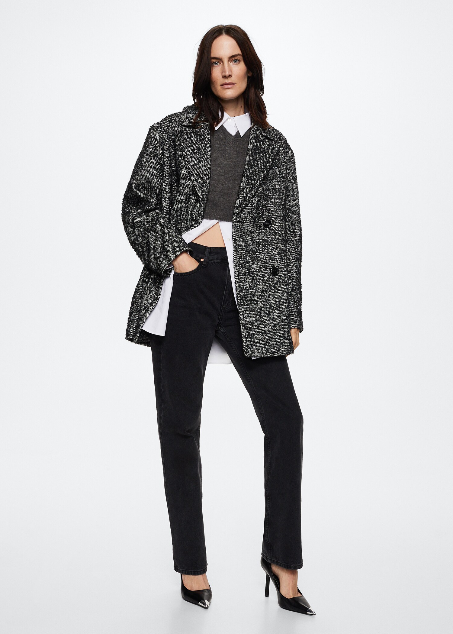 Flecked textured coat - General plane