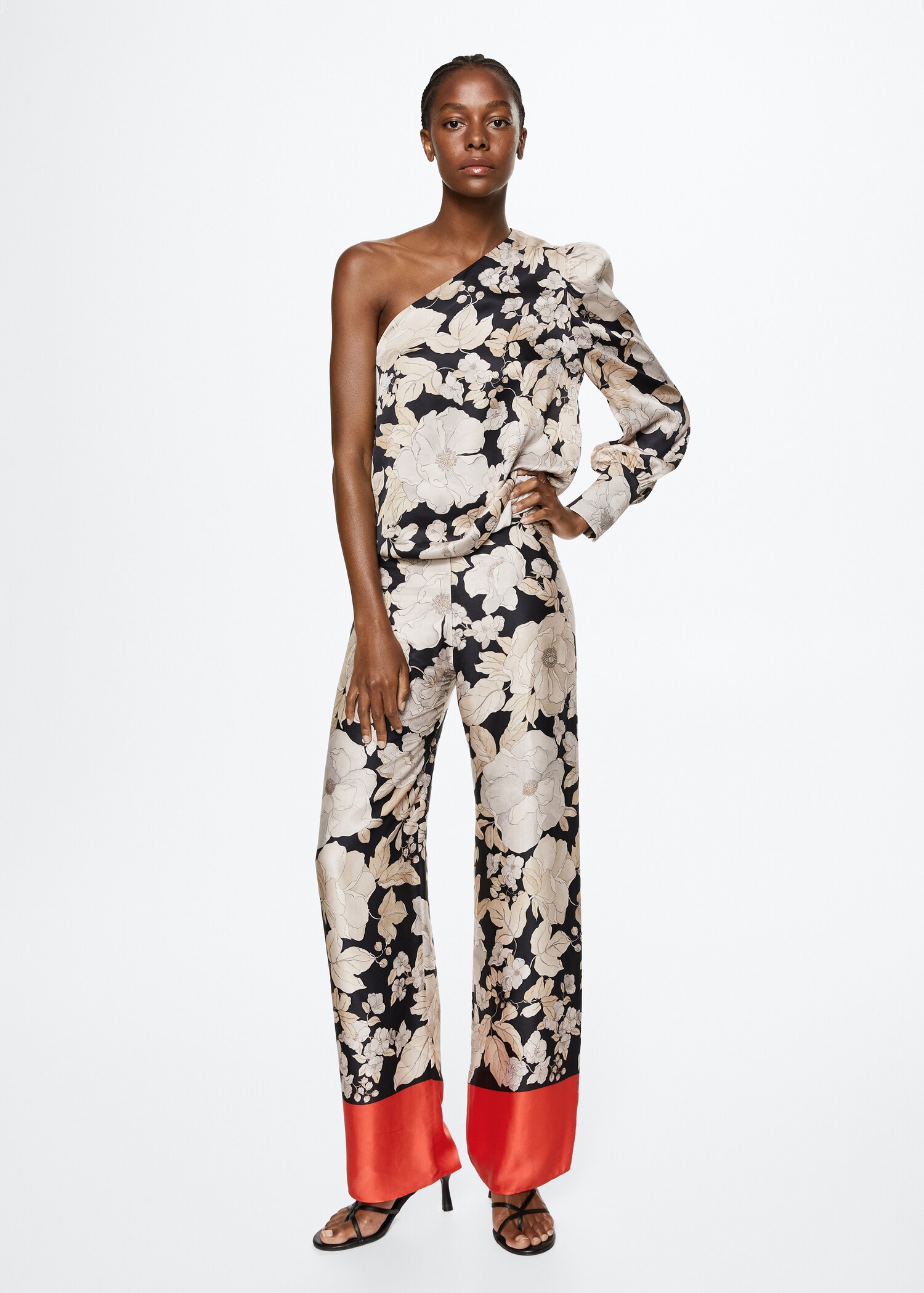 Floral print trousers - General plane